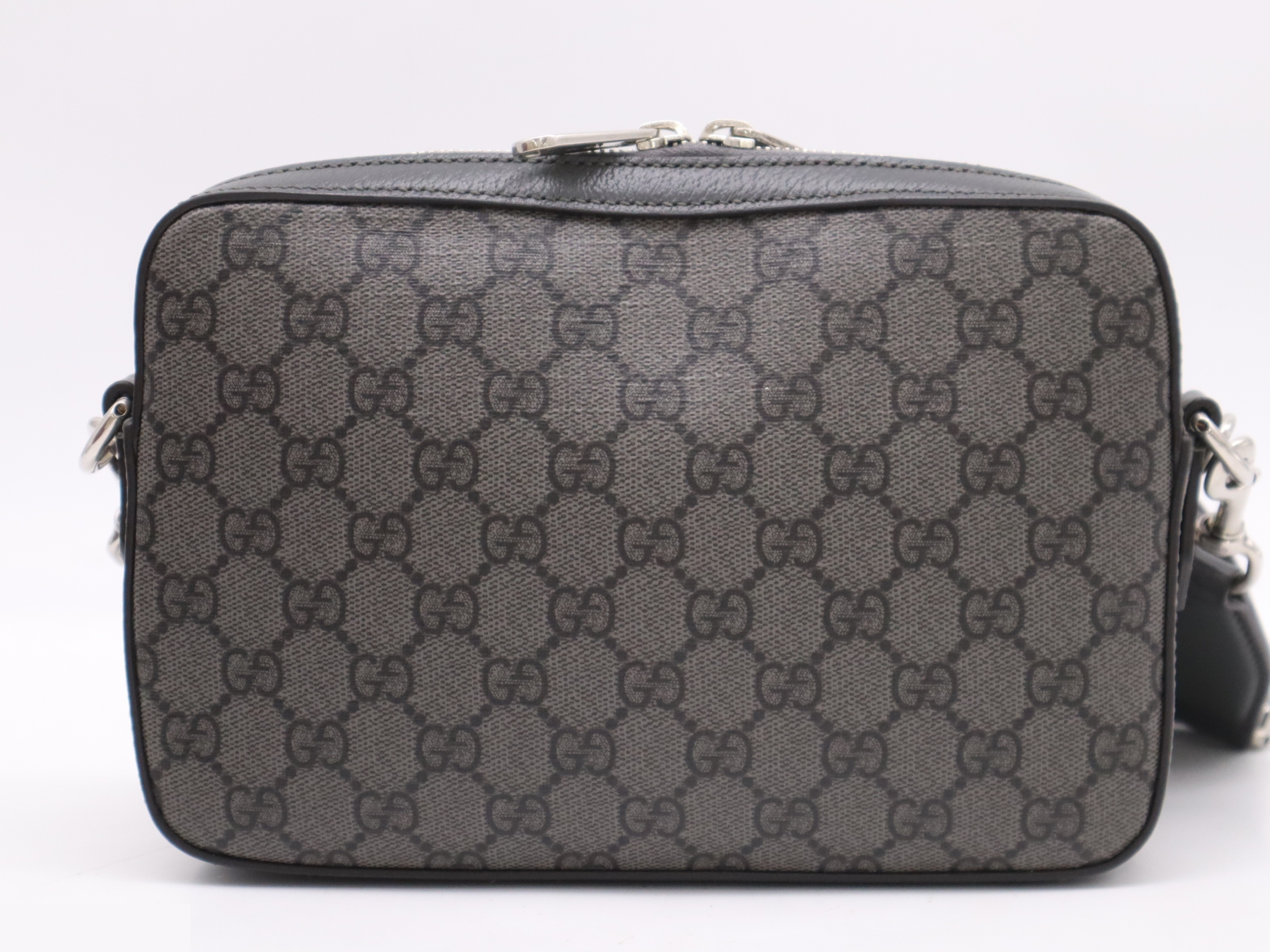 GG Supreme Ophidia GG Shoulder Bag, Gray, Silver Hardware — view 2