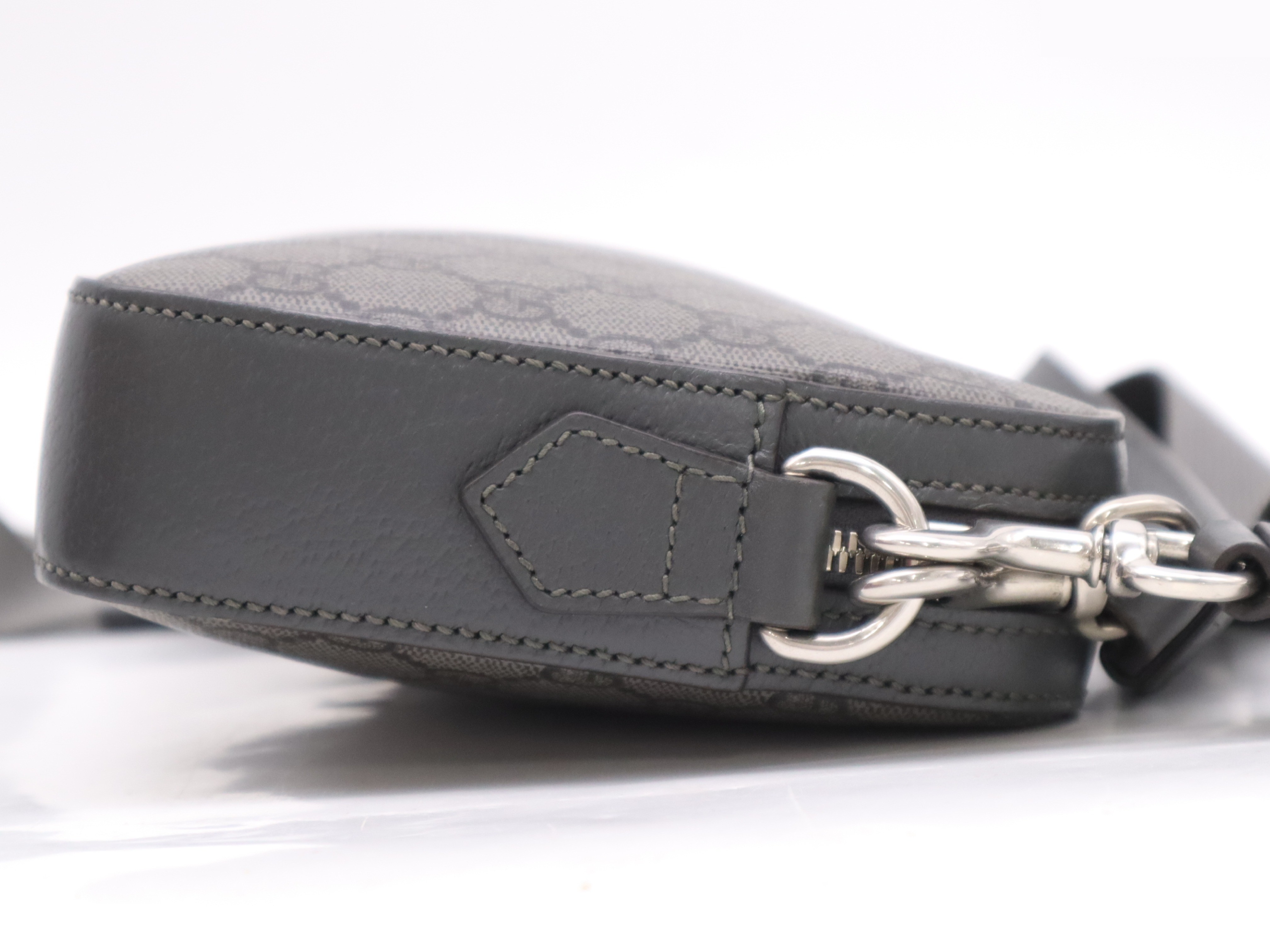 GG Supreme Ophidia GG Shoulder Bag, Gray, Silver Hardware — view 5