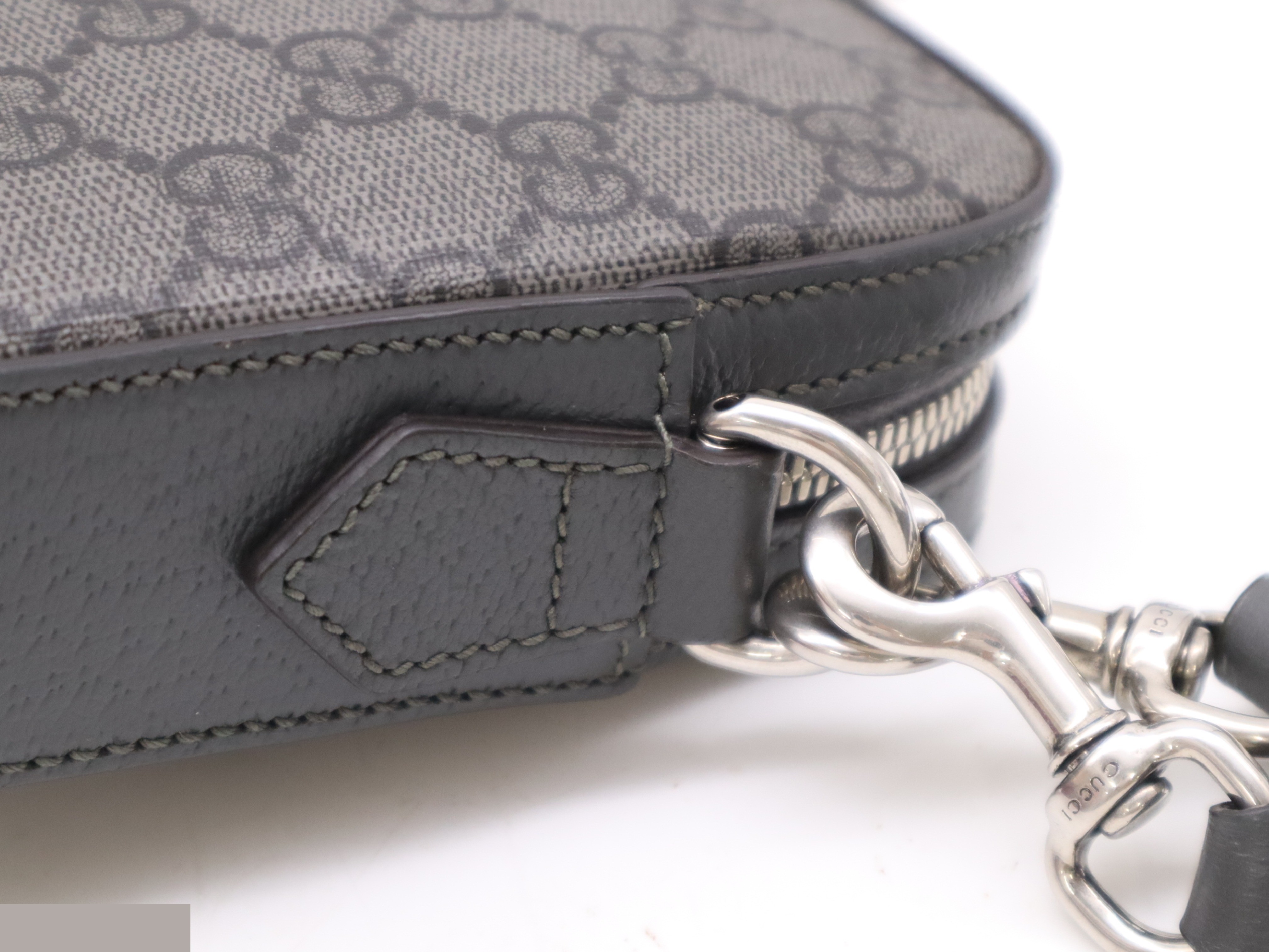 GG Supreme Ophidia GG Shoulder Bag, Gray, Silver Hardware — view 6