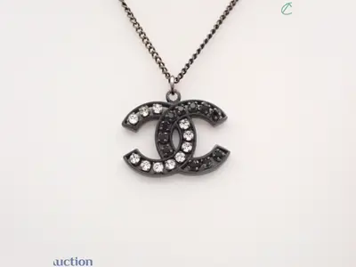 Coco Mark Rhinestone Necklace, Chain approx. 46cm