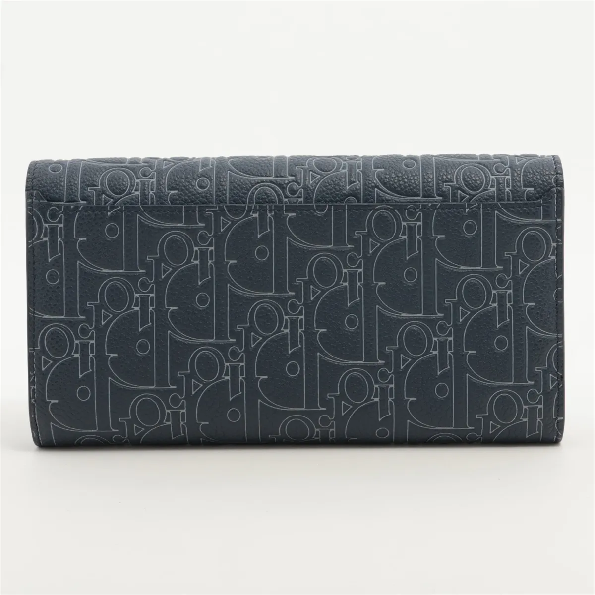 Gravity Leather Long Wallet, Navy — view 2