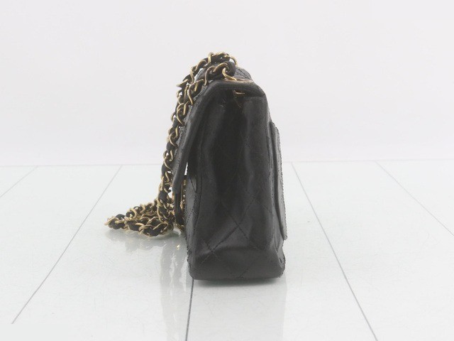 Mini Matelassé Lambskin Black Chain Shoulder Bag with Gold Hardware (Still in protective film) — view 4
