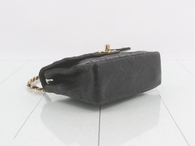 Mini Matelassé Lambskin Black Chain Shoulder Bag with Gold Hardware (Still in protective film) — view 6
