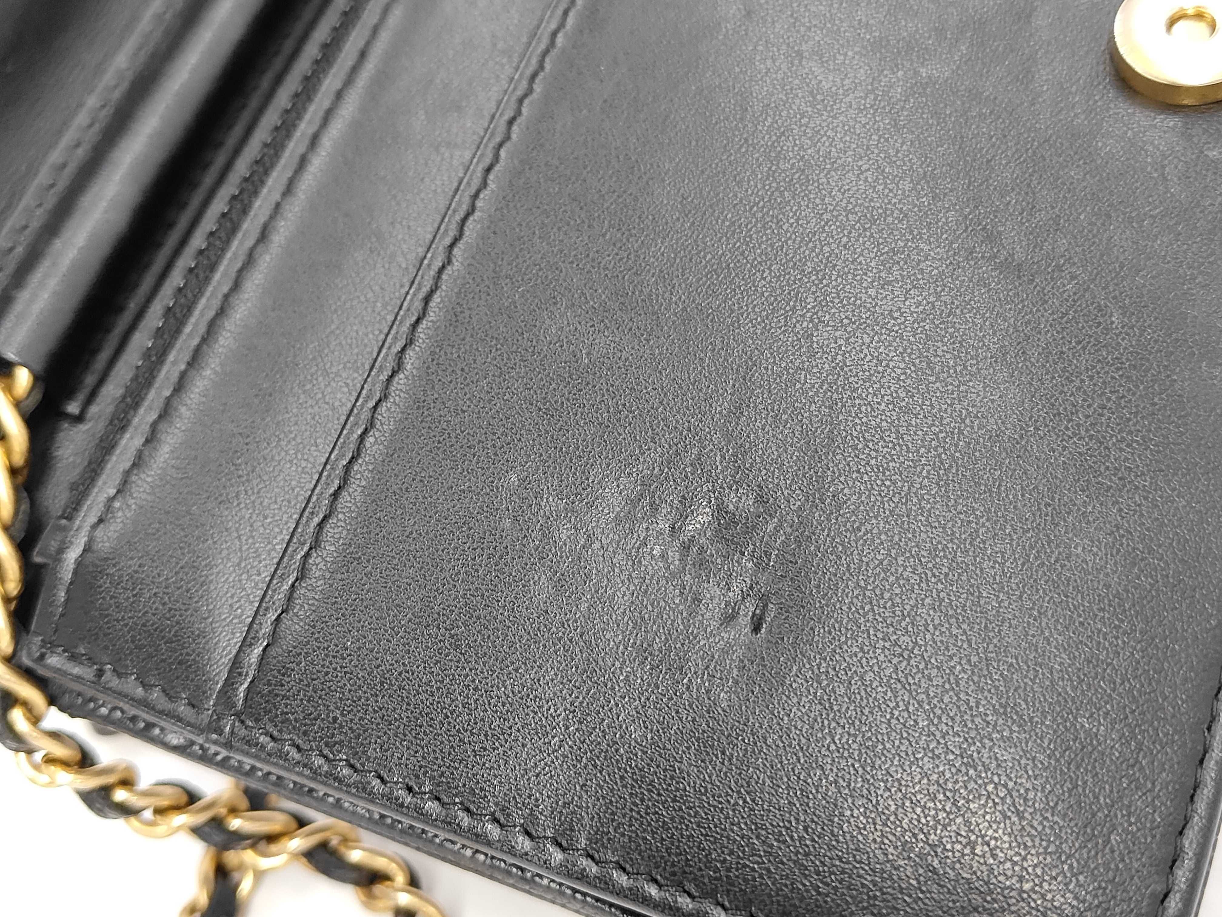 Caviar Skin Boy Chanel Chain Wallet Black Shoulder Bag — view 9