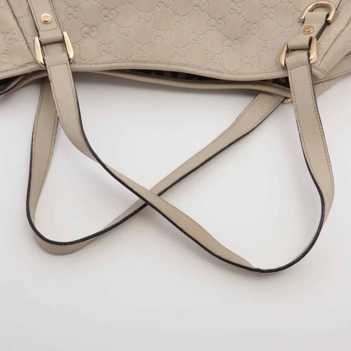 Guccissima 130736 Leather Tote Bag White — view 5