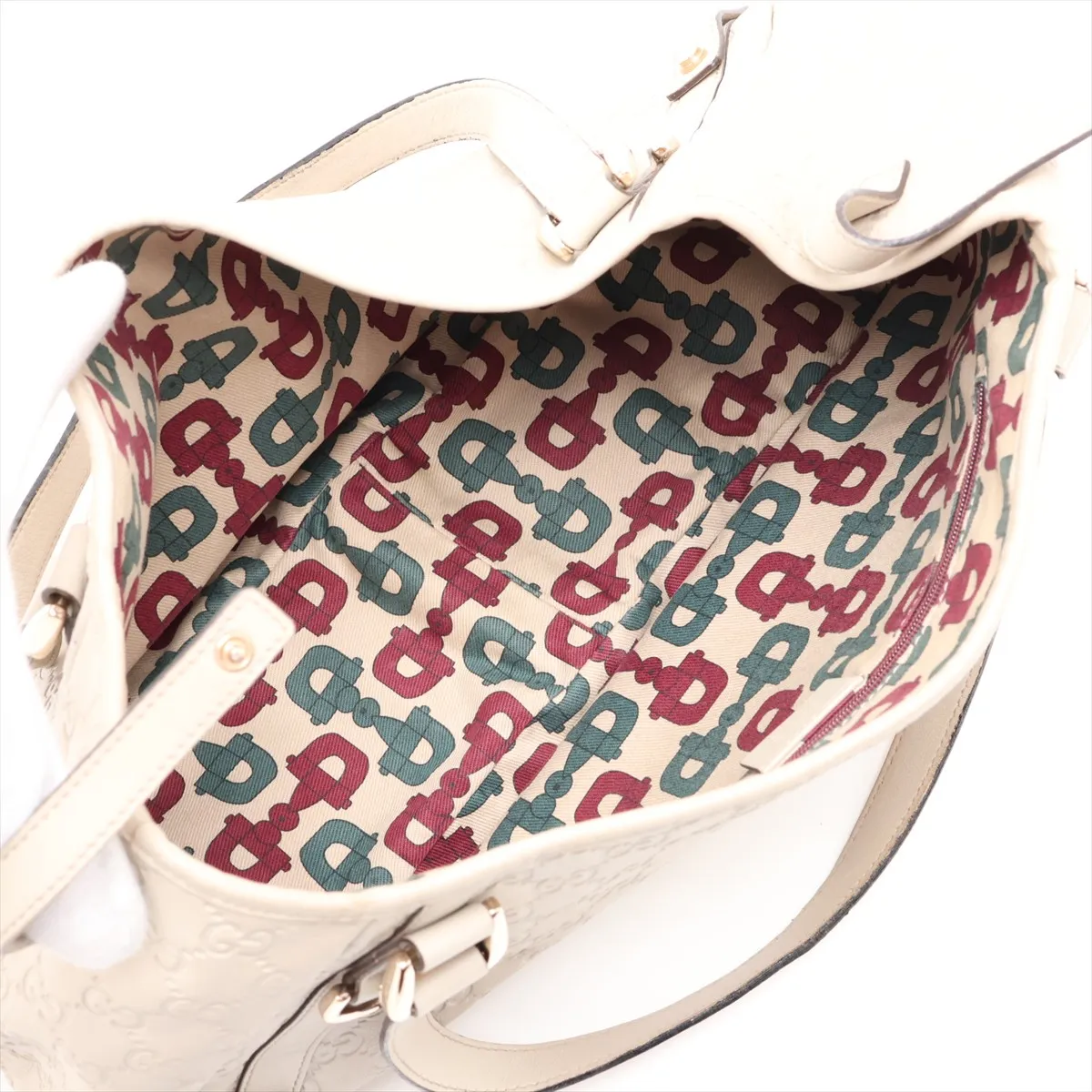 Guccissima 130736 Leather Tote Bag White — view 7