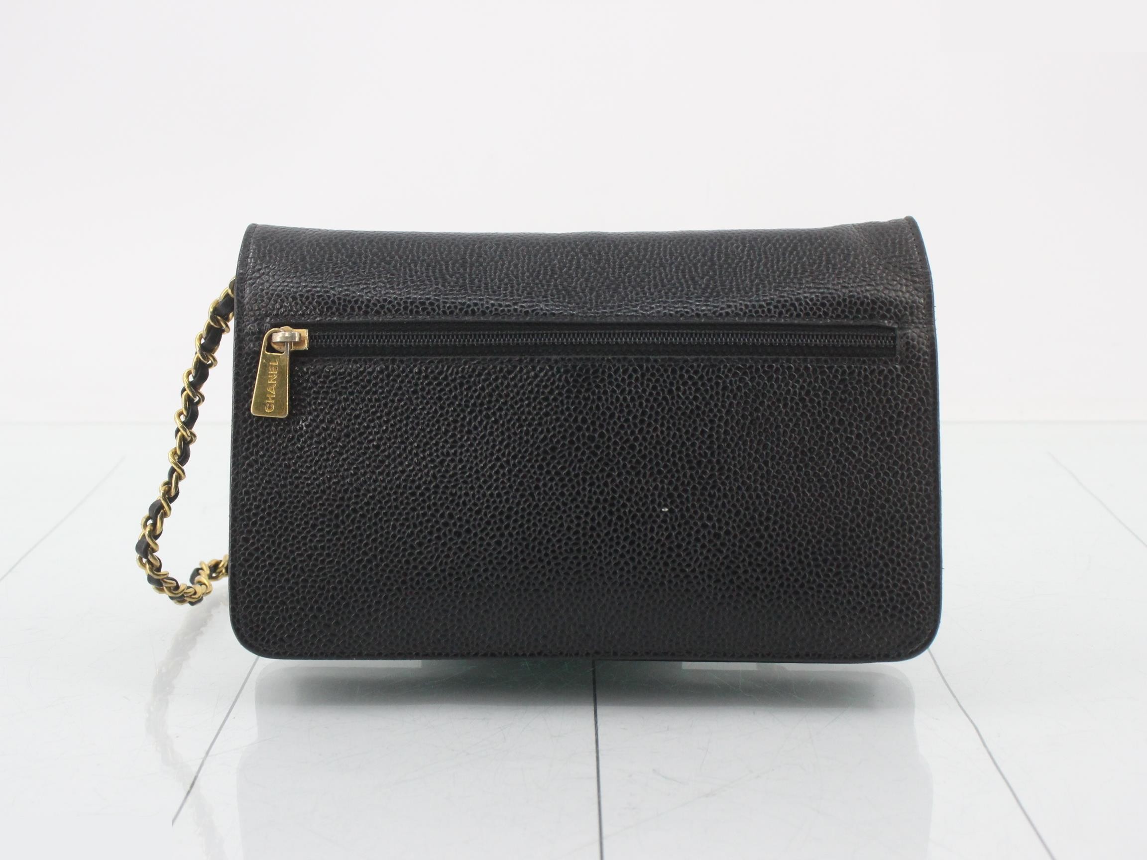 Deca Coco Caviar Skin Chain Wallet Shoulder Bag — view 2