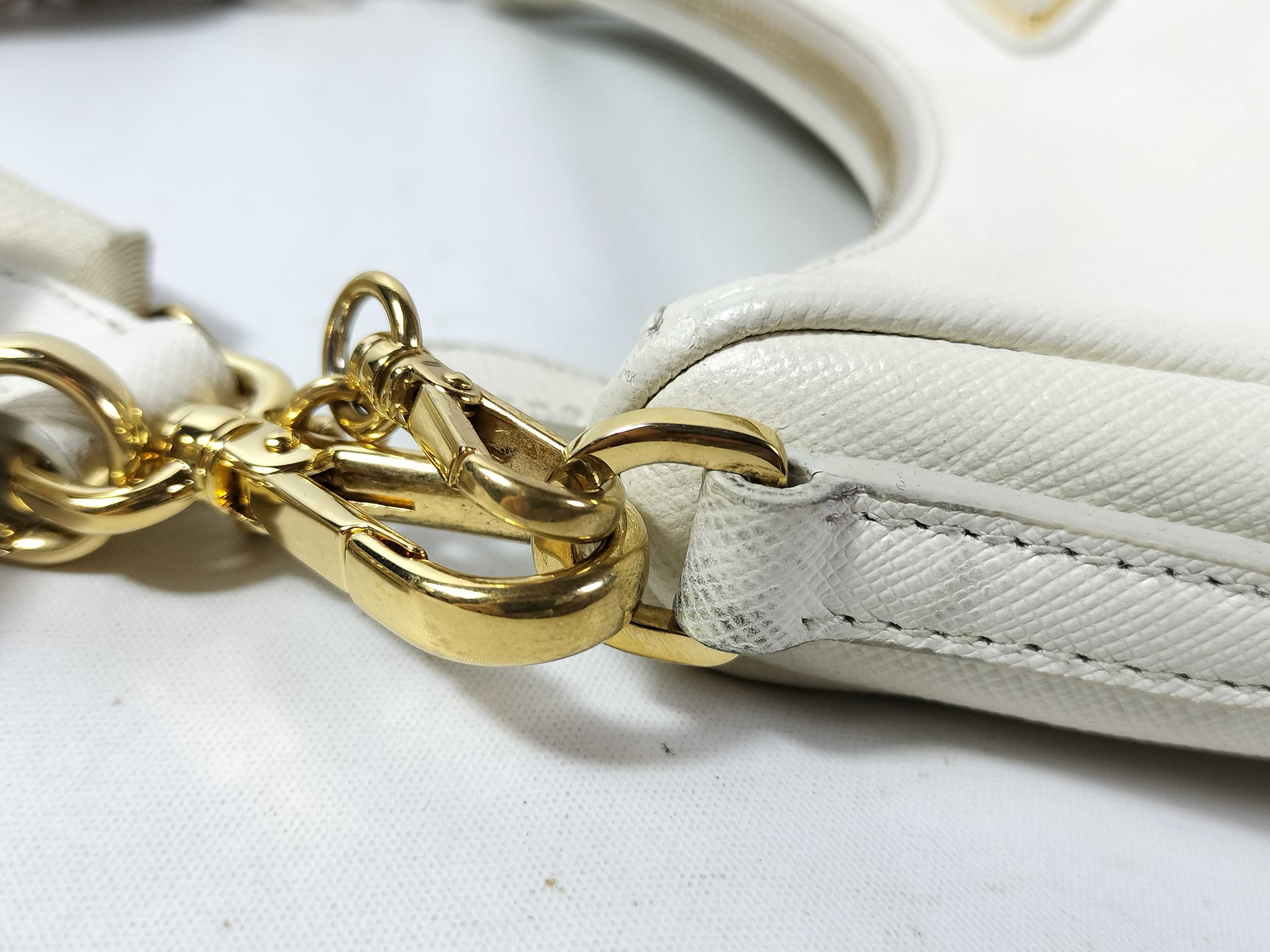 Saffiano White 2-way Shoulder Bag 1BH204 — view 6