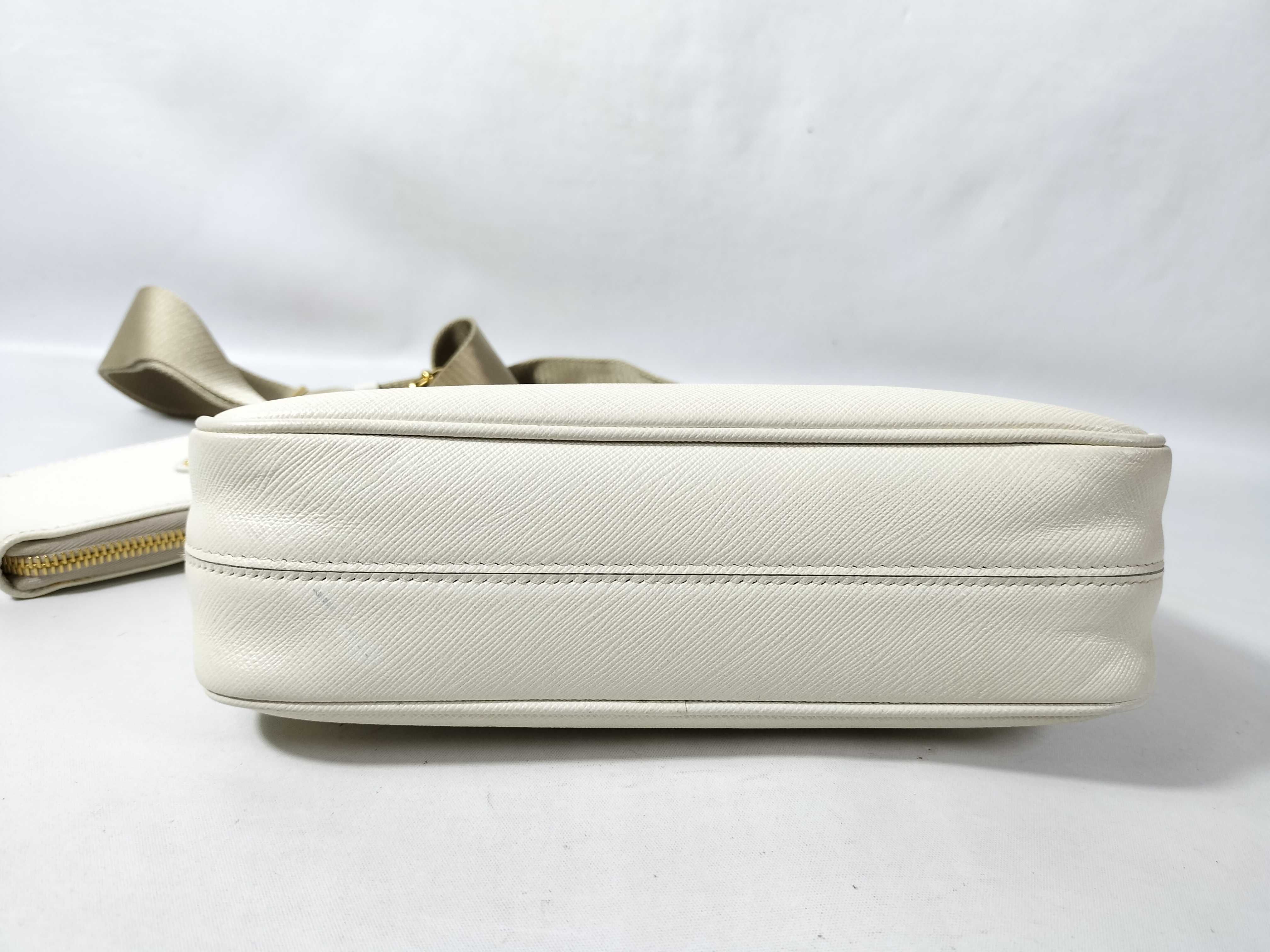 Saffiano White 2-way Shoulder Bag 1BH204 — view 8