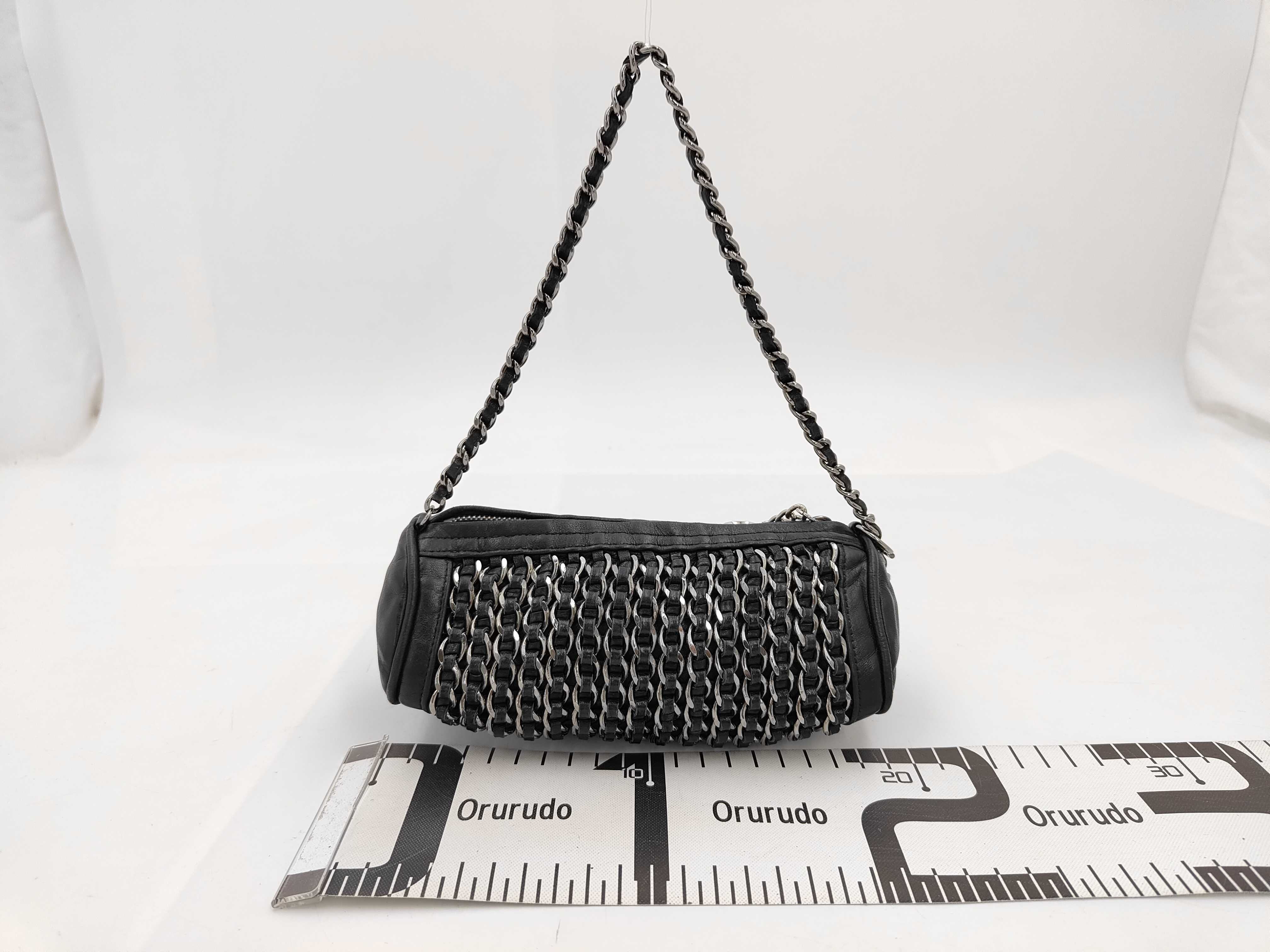 Chain Handbag, Lambskin, Silver, Black Handbag — view 2