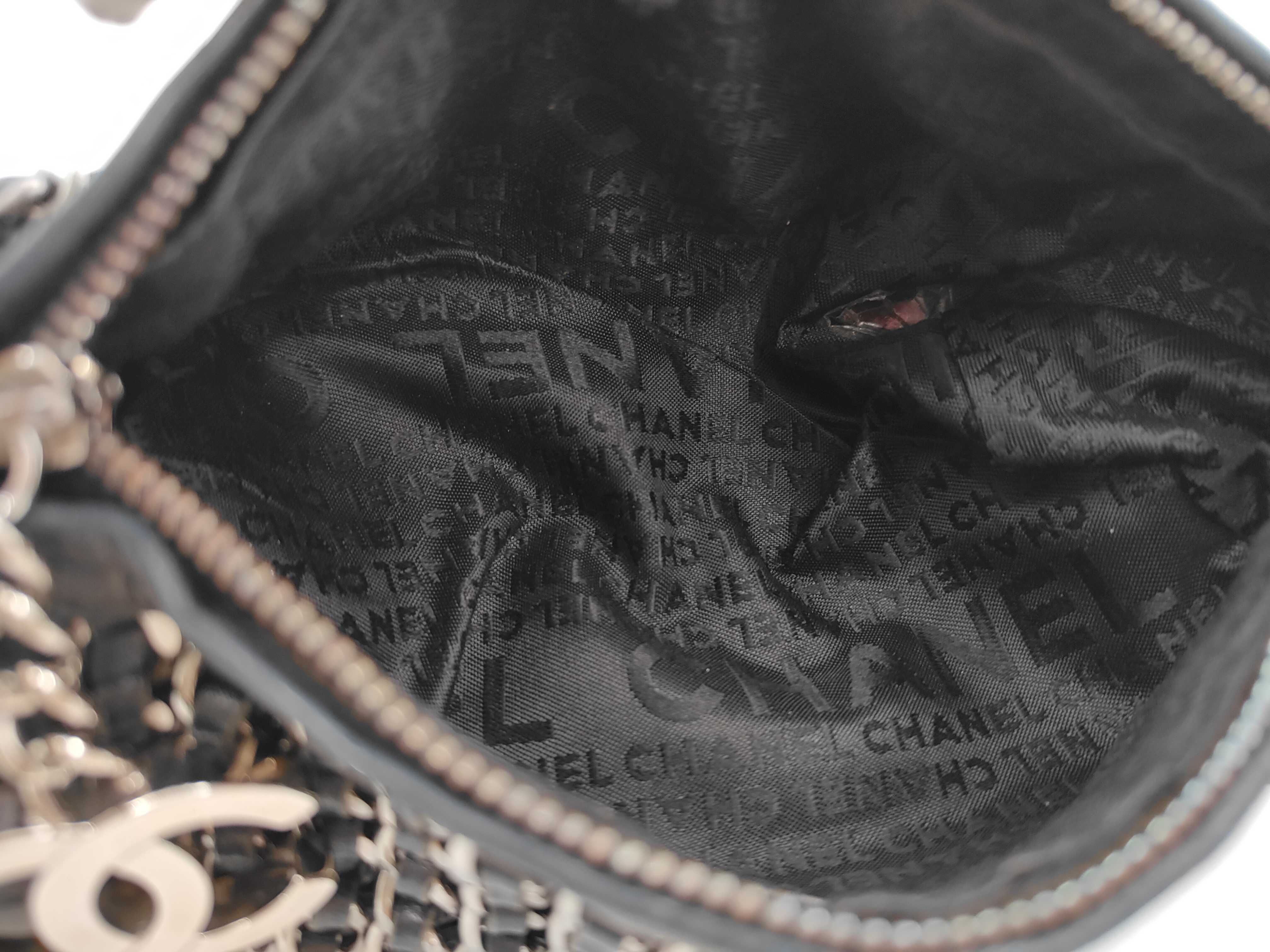 Chain Handbag, Lambskin, Silver, Black Handbag — view 9