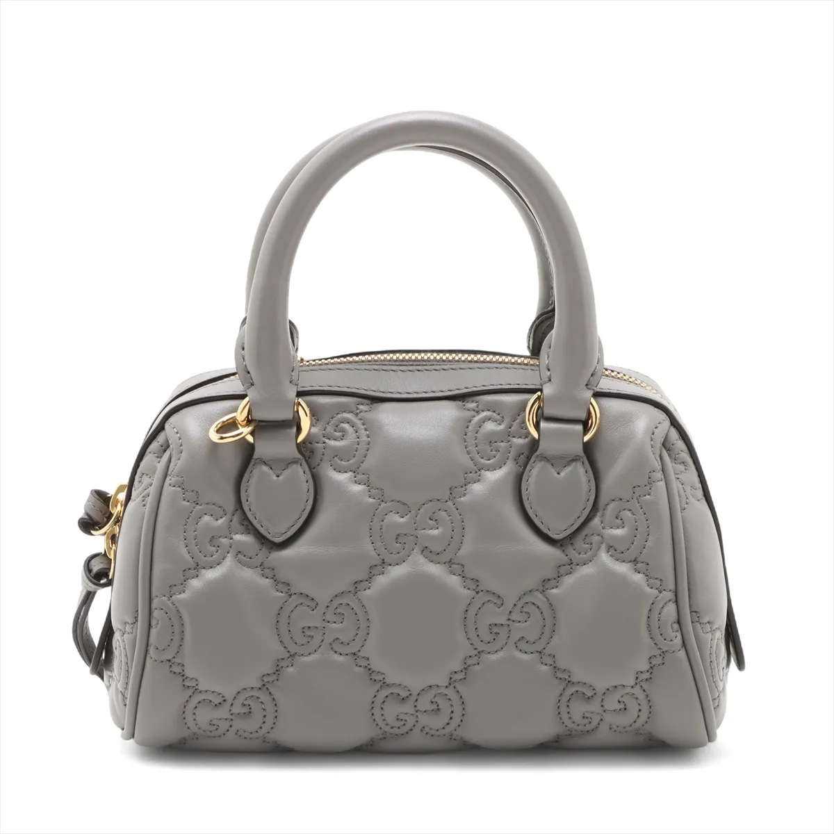 GG Matelassé Leather 2-Way Handbag, Gray, 702251 — view 2