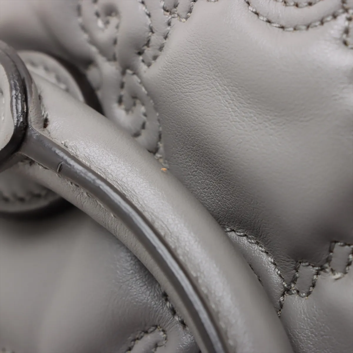 GG Matelassé Leather 2-Way Handbag, Gray, 702251 — view 11