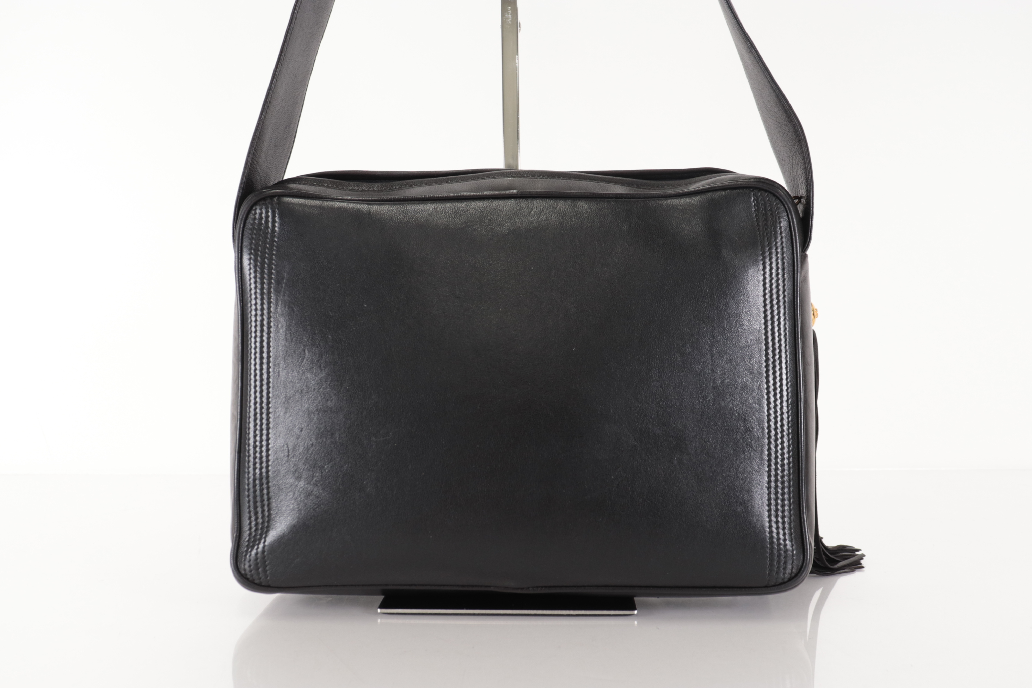 Lambskin Coco Mark Fringe Chain Shoulder Bag (Series 3) — view 3