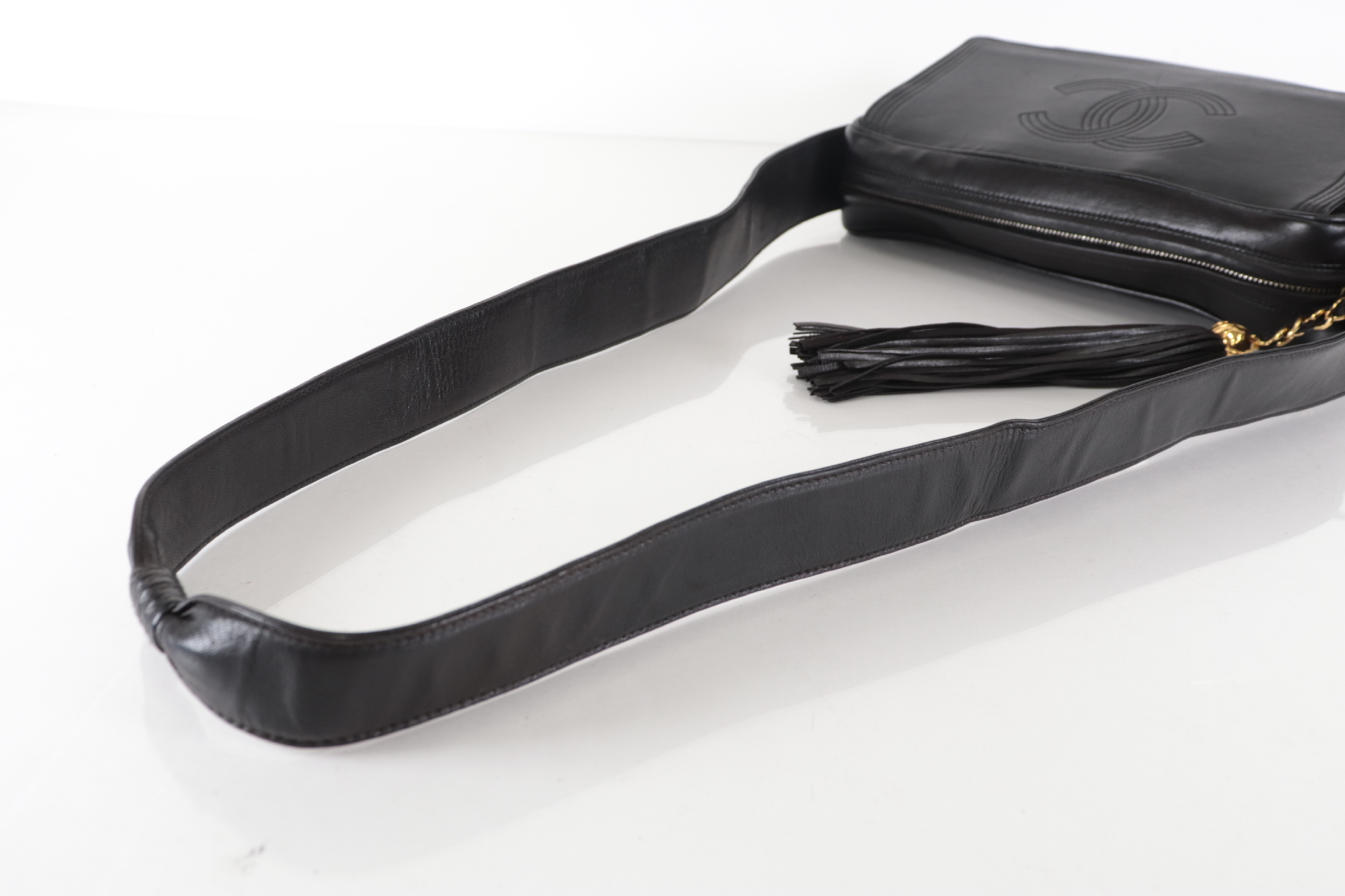 Lambskin Coco Mark Fringe Chain Shoulder Bag (Series 3) — view 7
