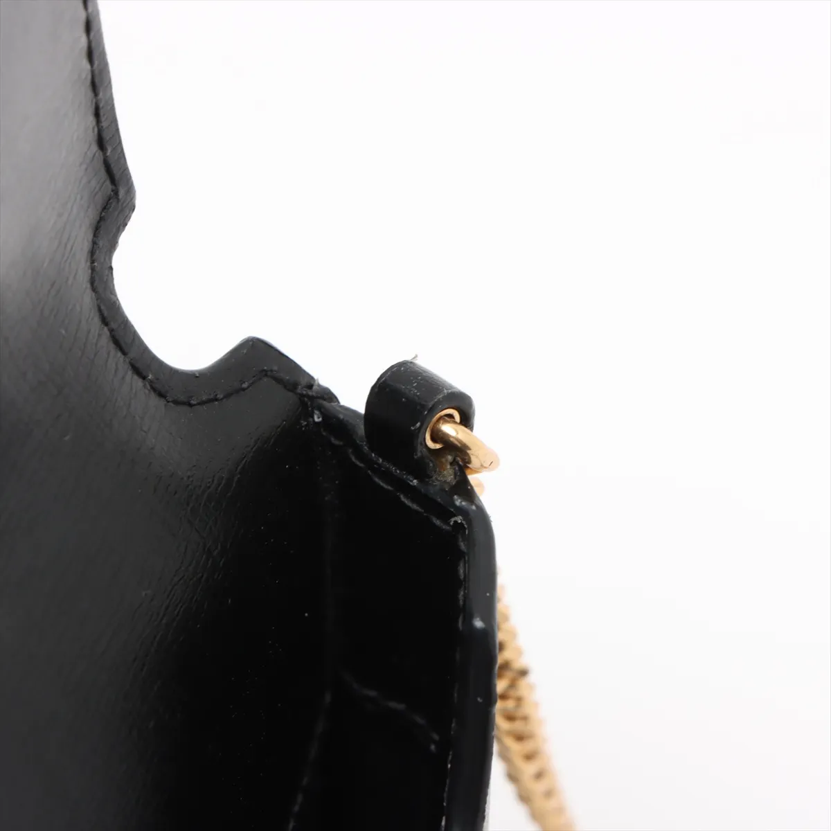 Leather Chain Shoulder Bag Black 635095 — view 10