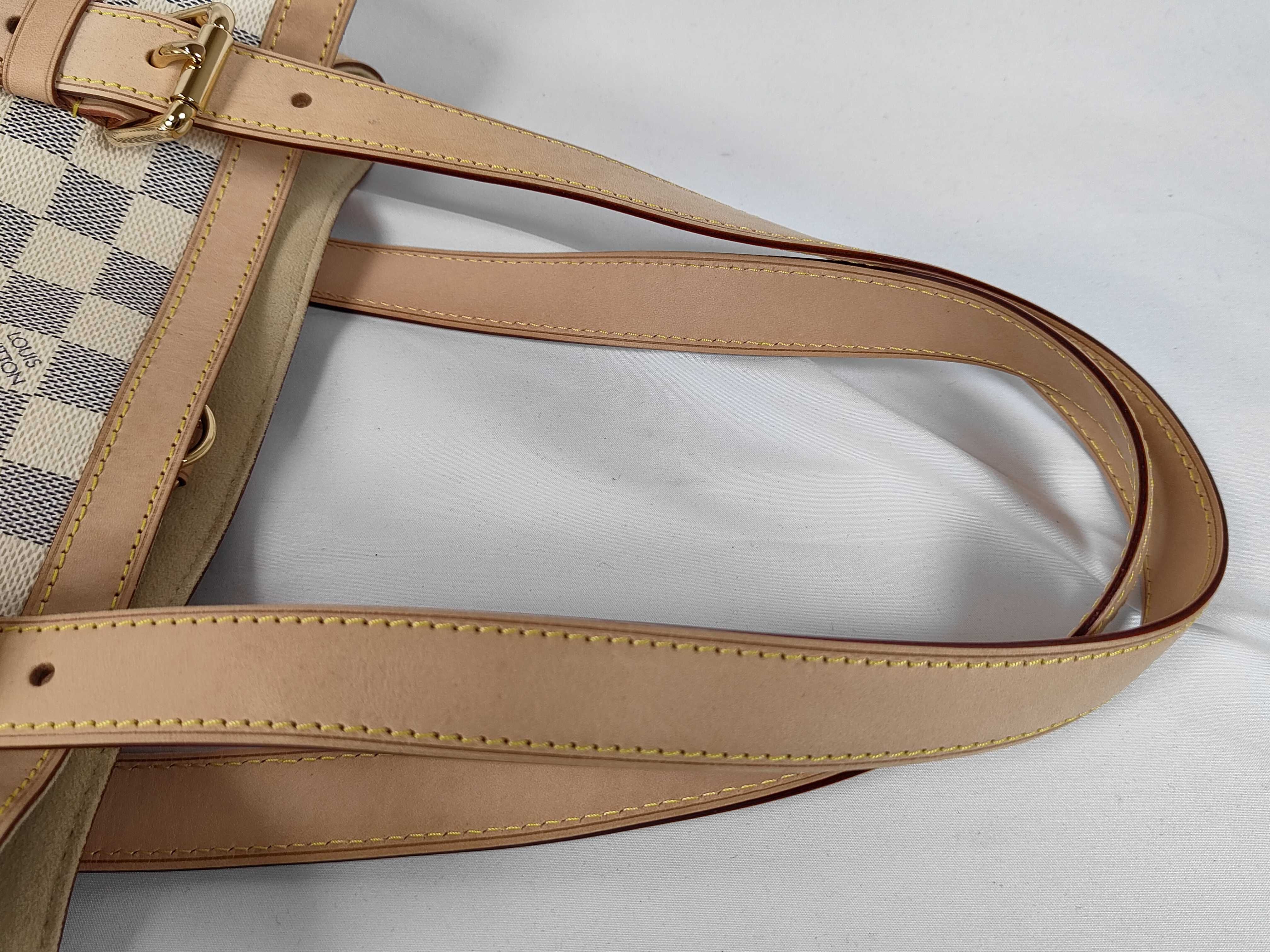 Damier Azur Coated Canvas x Leather Tote Bag Handbag — view 3