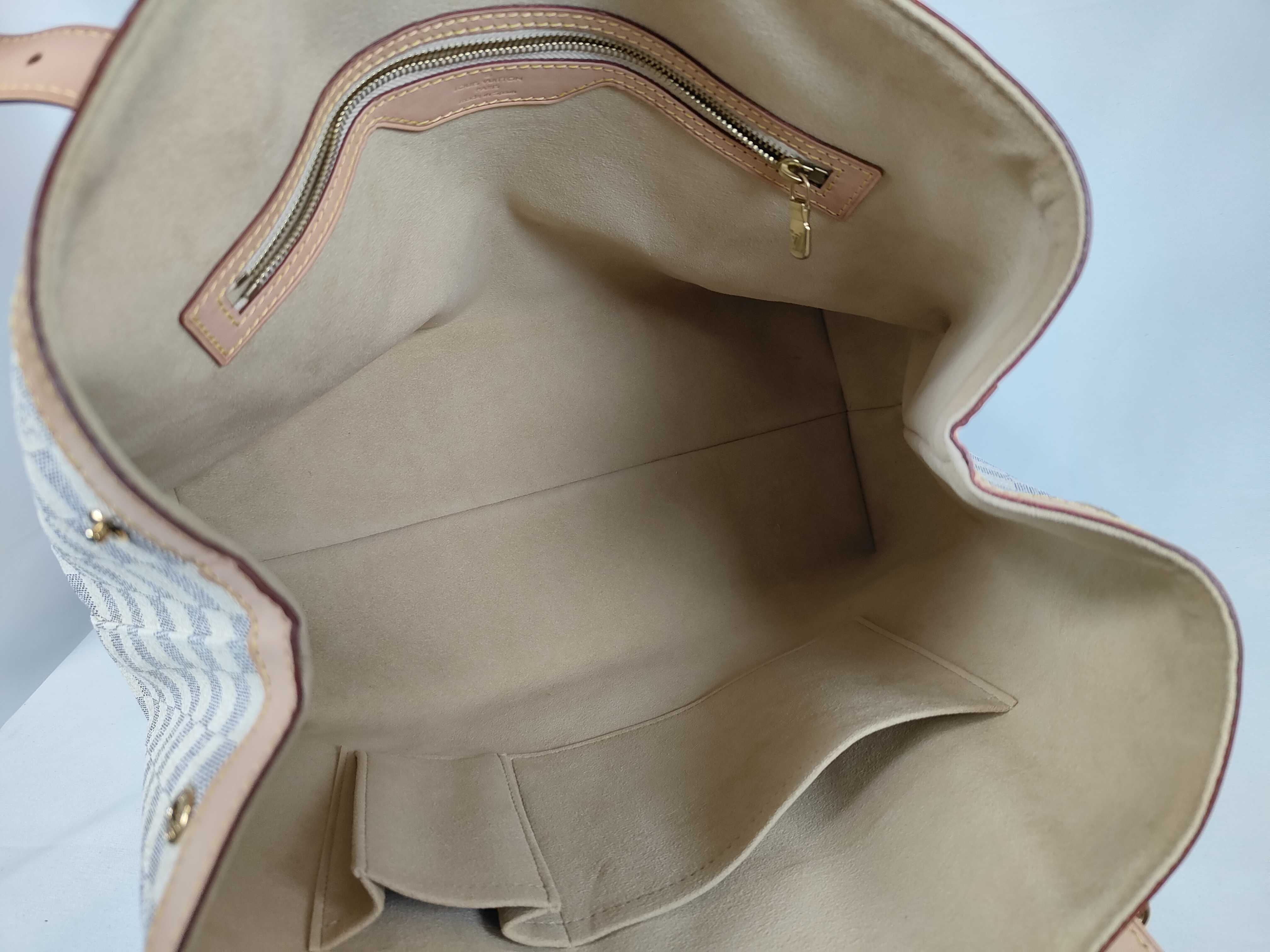 Damier Azur Coated Canvas x Leather Tote Bag Handbag — view 9