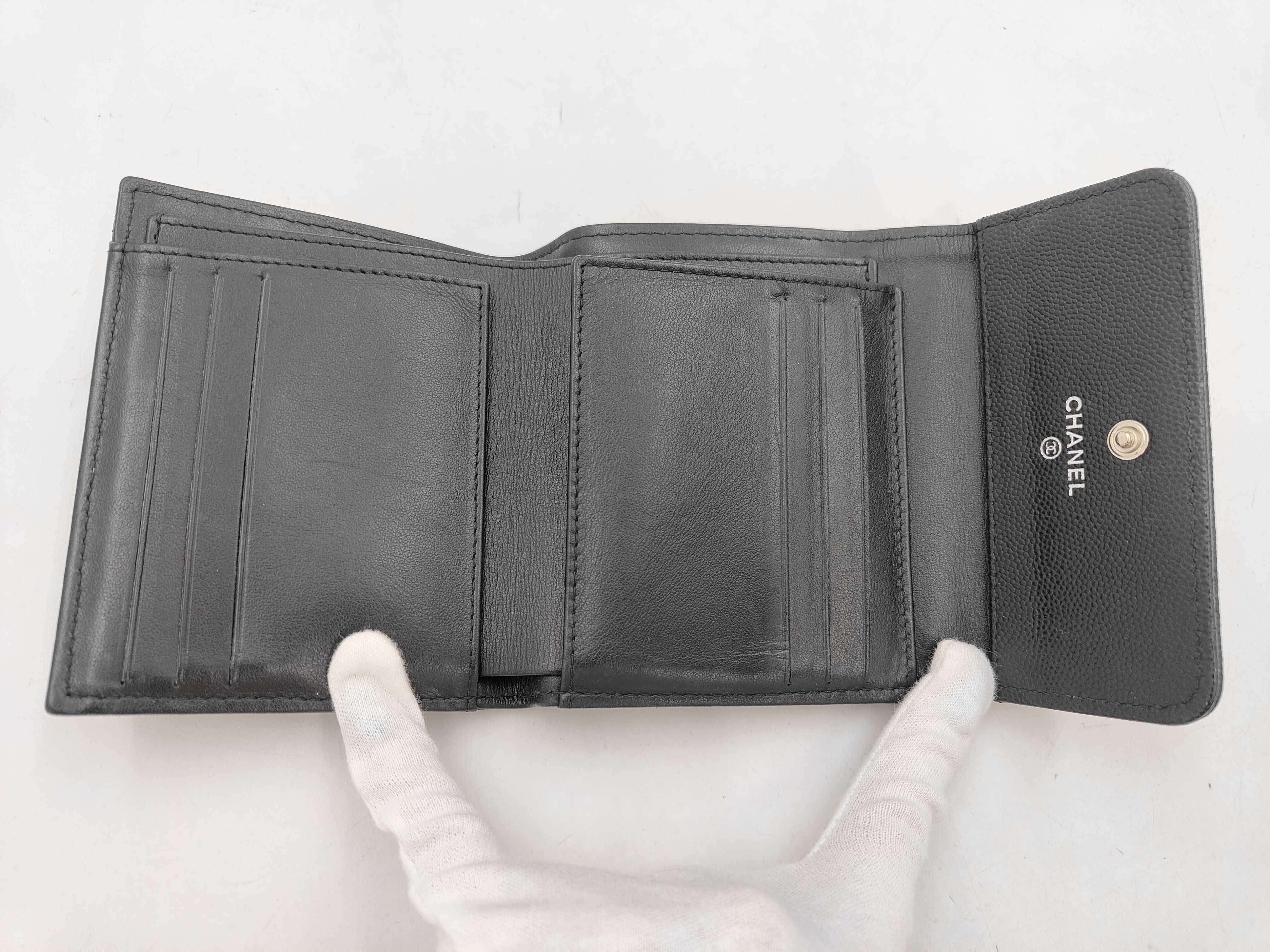 SLG BOY CAVIAR SKIN TRIFOLD COMPACT WALLET — view 3