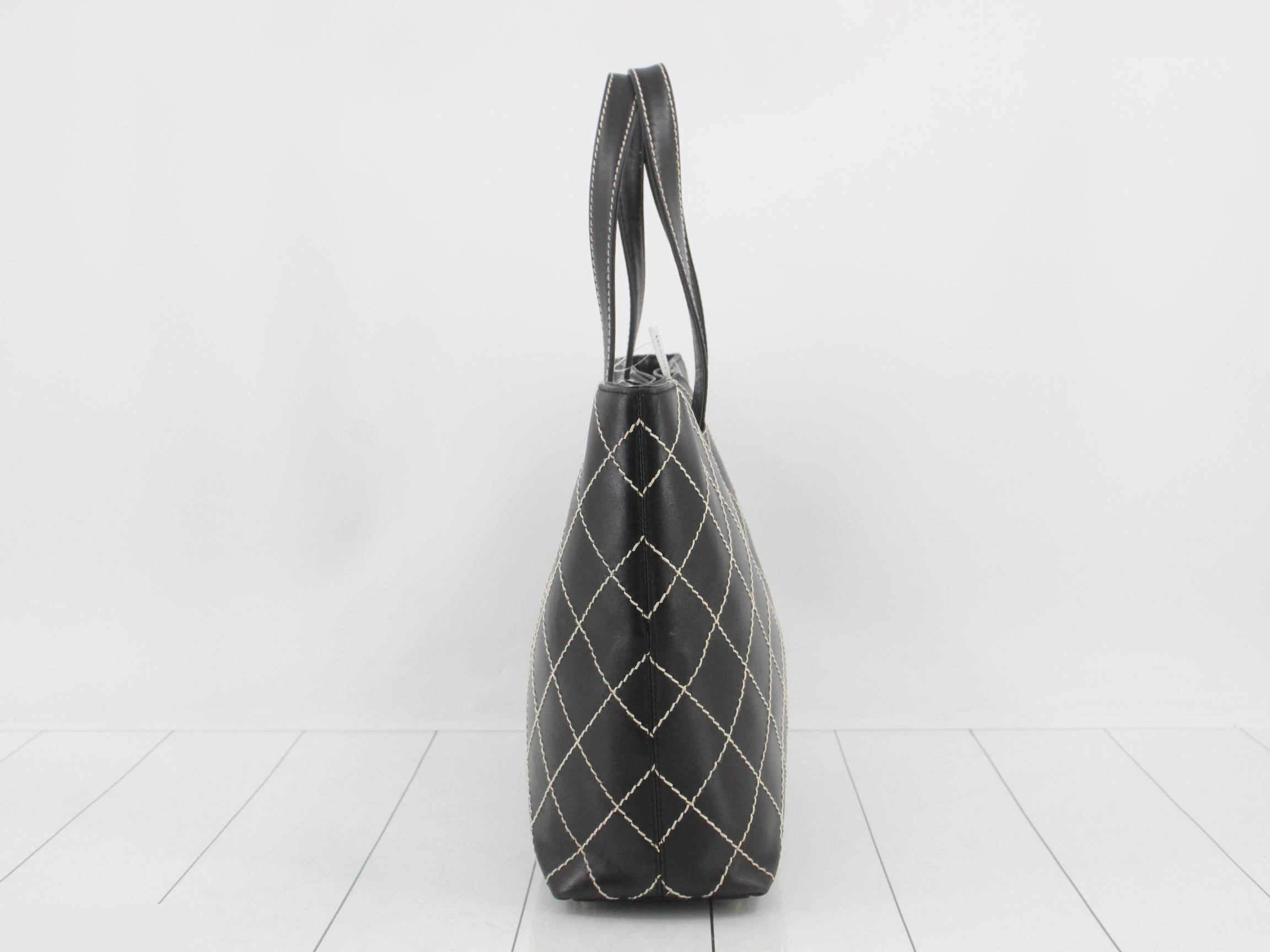 Wild Stitch Large Shopping Bag, Lambskin, Black, Item No. 7, Sticker Included — view 3