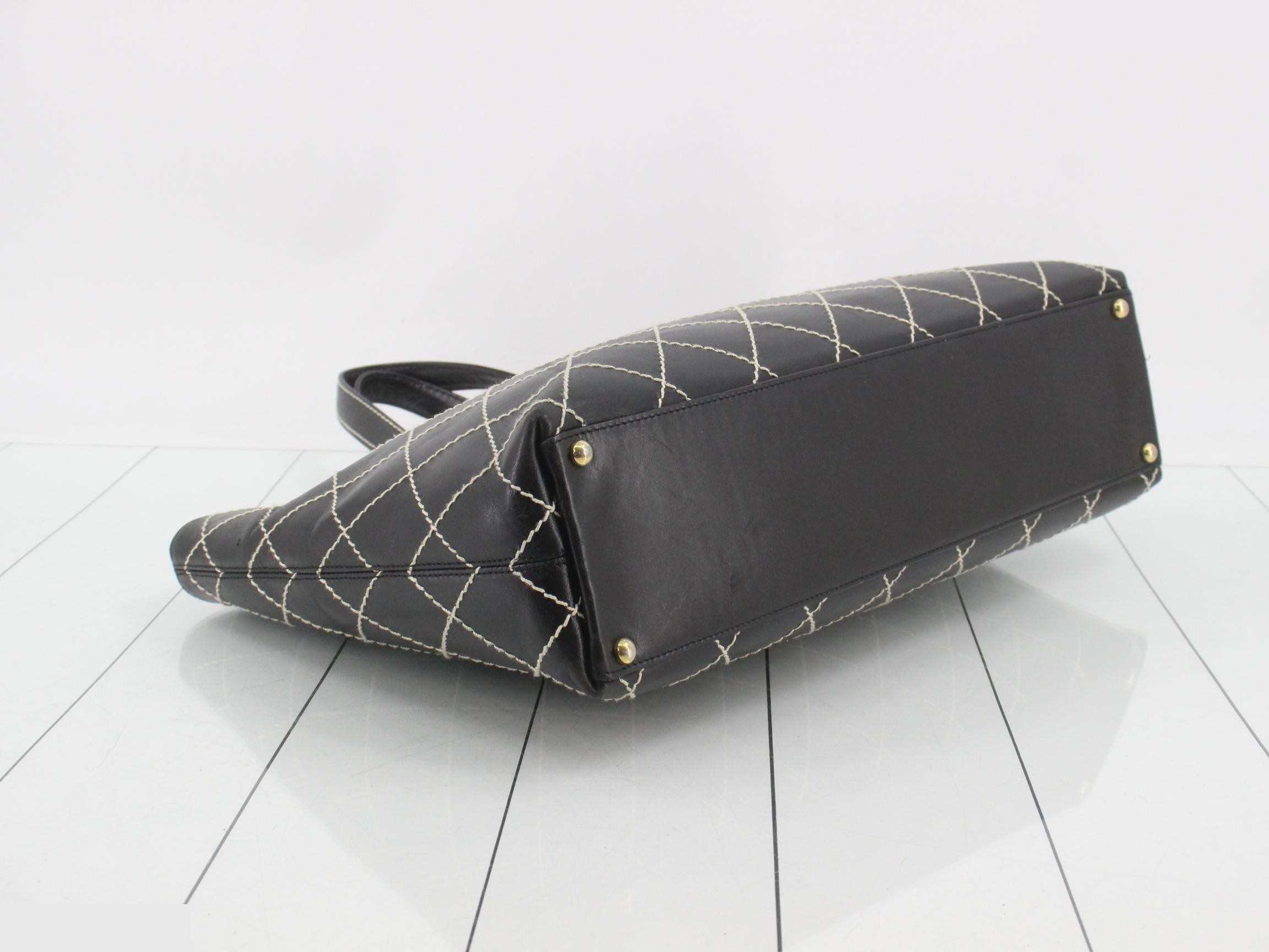 Wild Stitch Large Shopping Bag, Lambskin, Black, Item No. 7, Sticker Included — view 5
