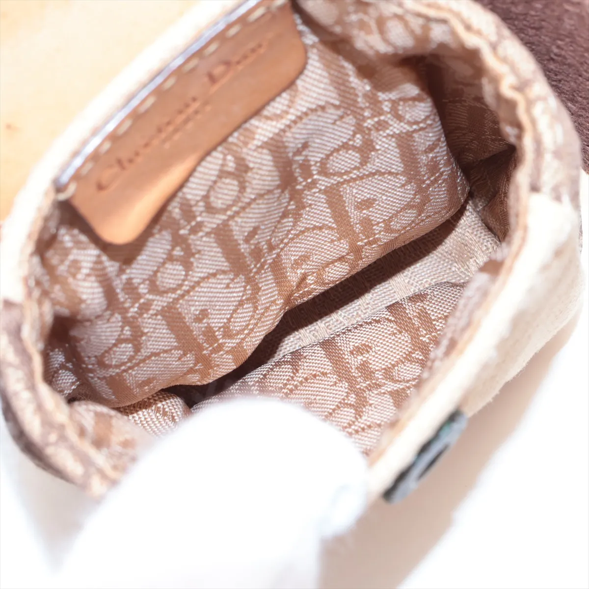 Trotter waist pouch, canvas and leather, brown and beige. Shows signs of wear, — view 8