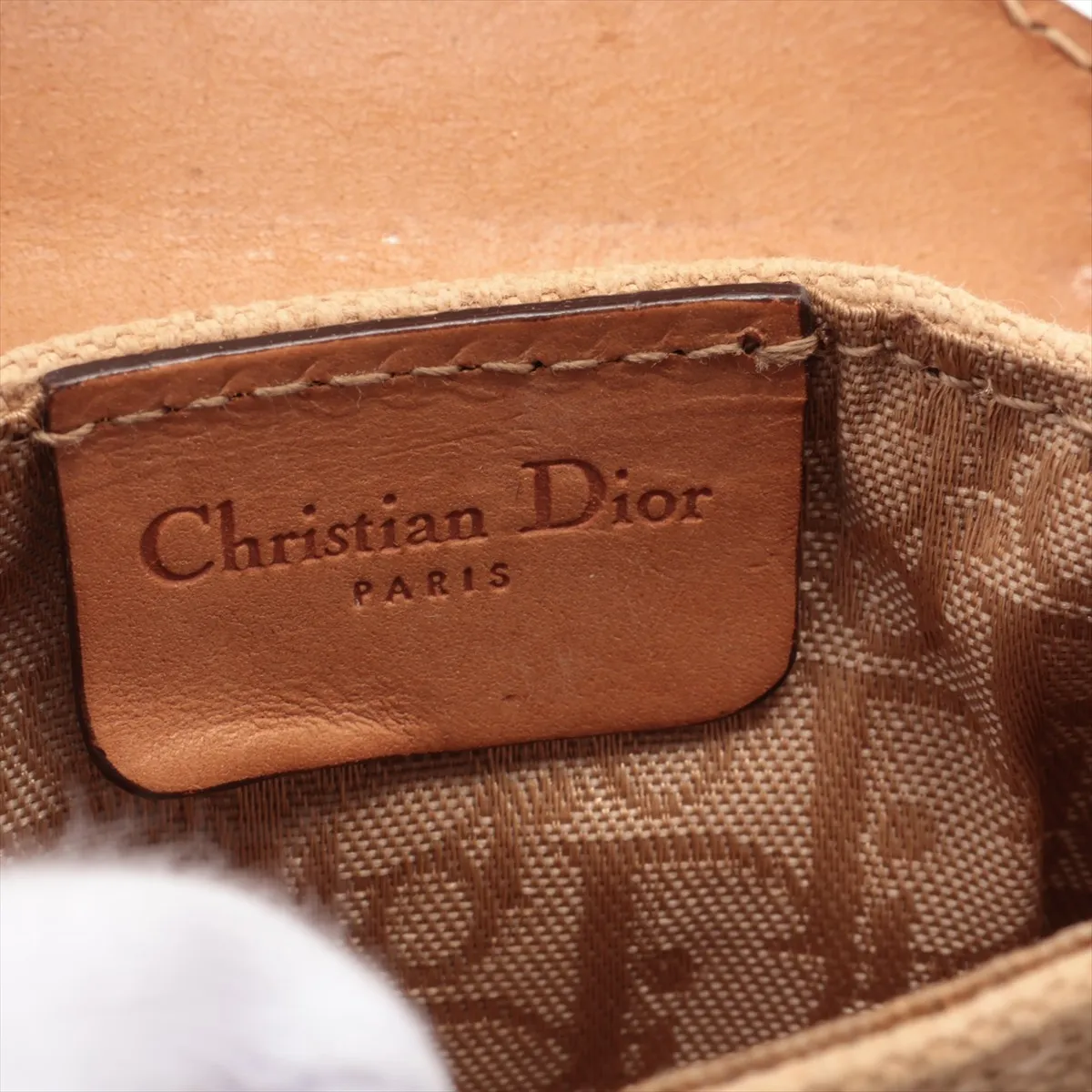 Trotter waist pouch, canvas and leather, brown and beige. Shows signs of wear, — view 9