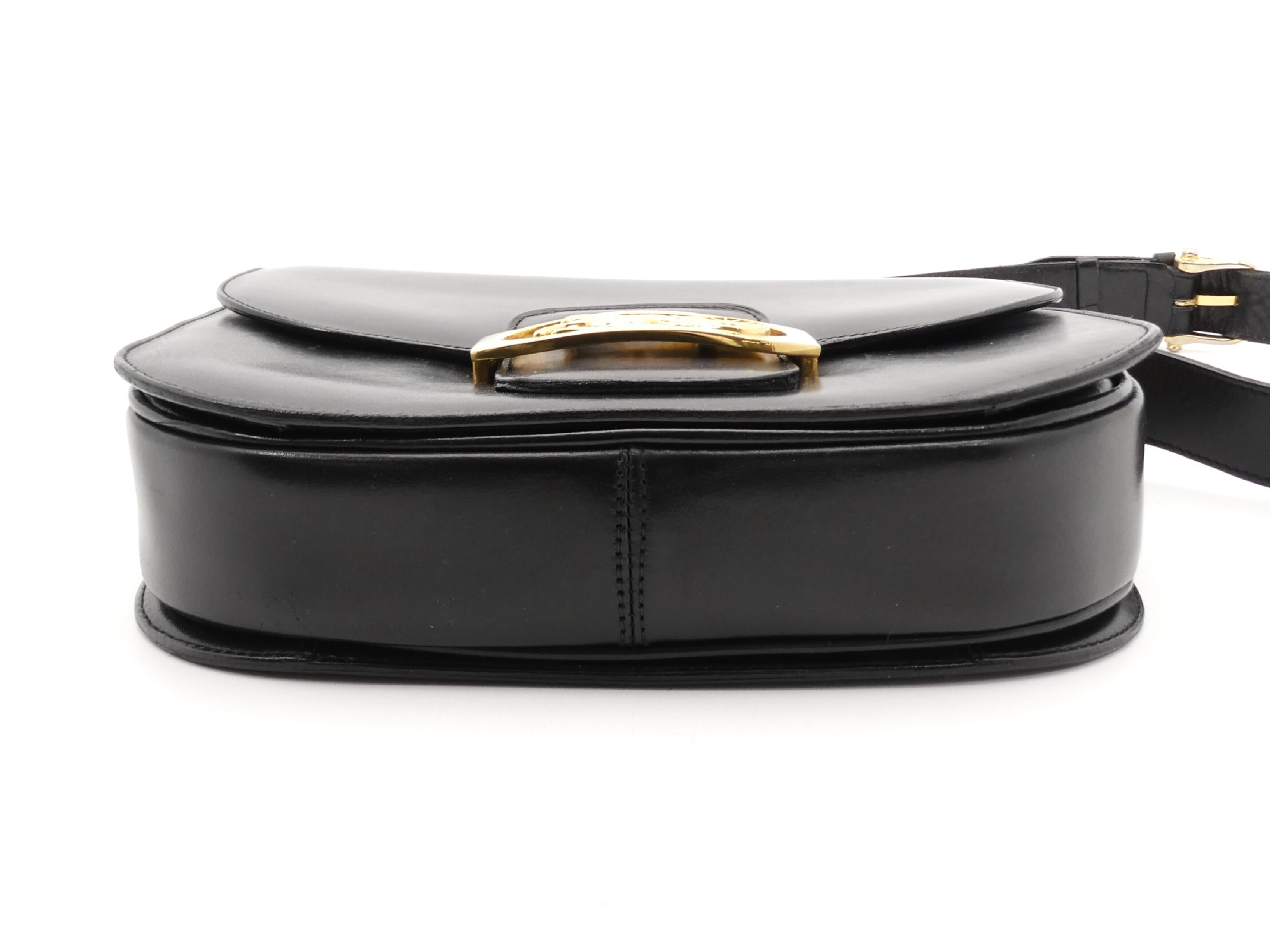leather shoulder bag with carriage hardware — view 5