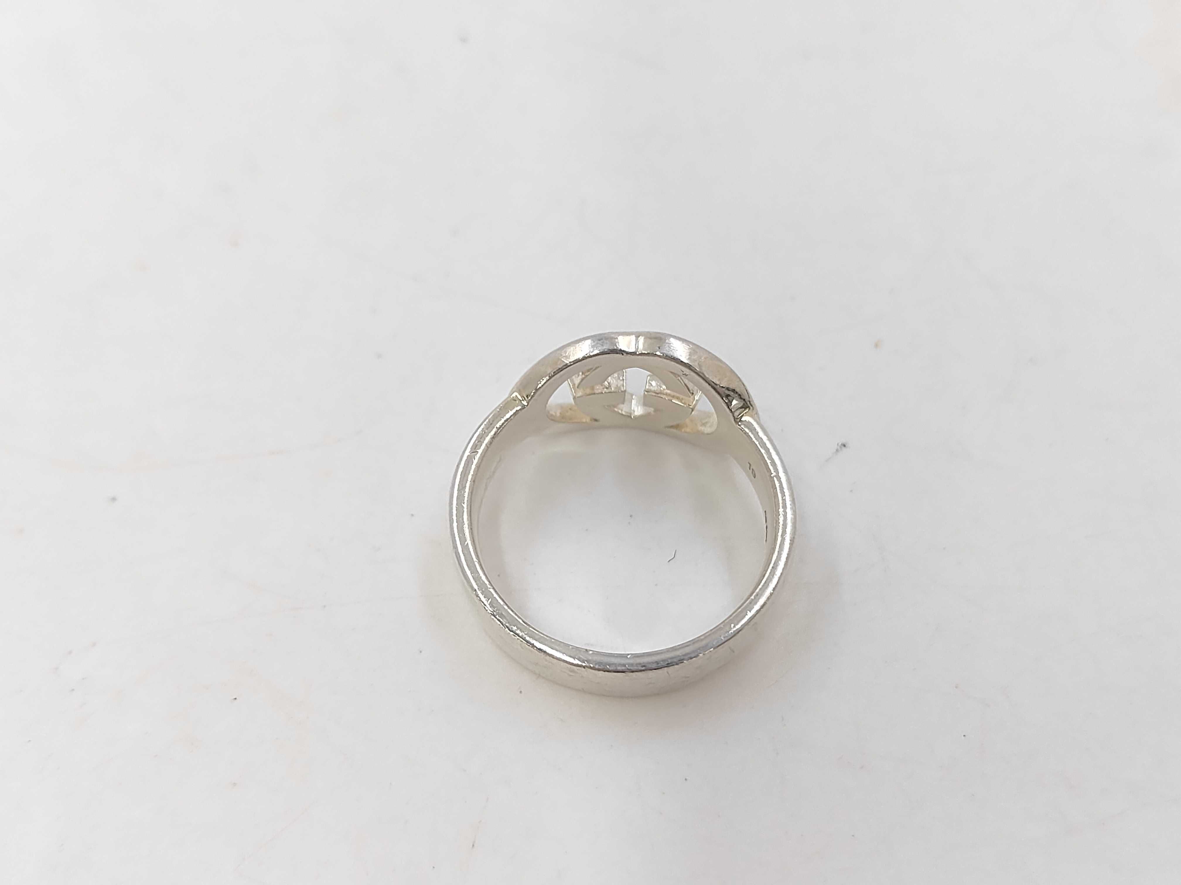 Interlocking Ring, 925 Sterling Silver, 6.6g, Size #18.5 — view 5