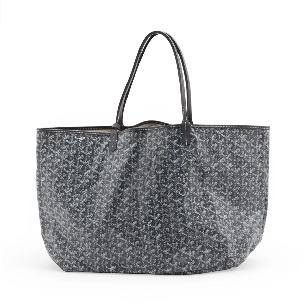 Saint Louis GM PVC x Leather Tote Bag, Gray — view 2