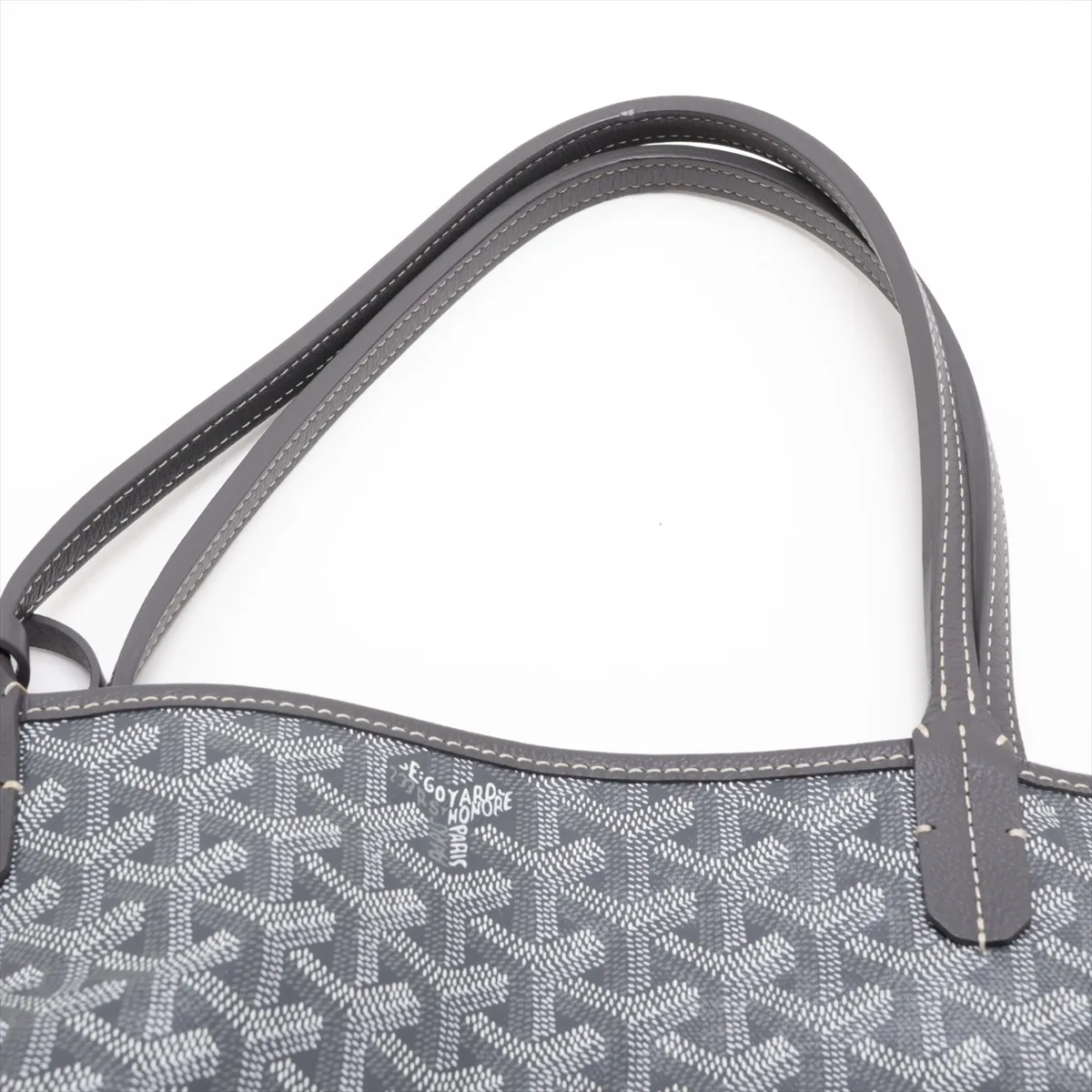 Saint Louis GM PVC x Leather Tote Bag, Gray — view 6