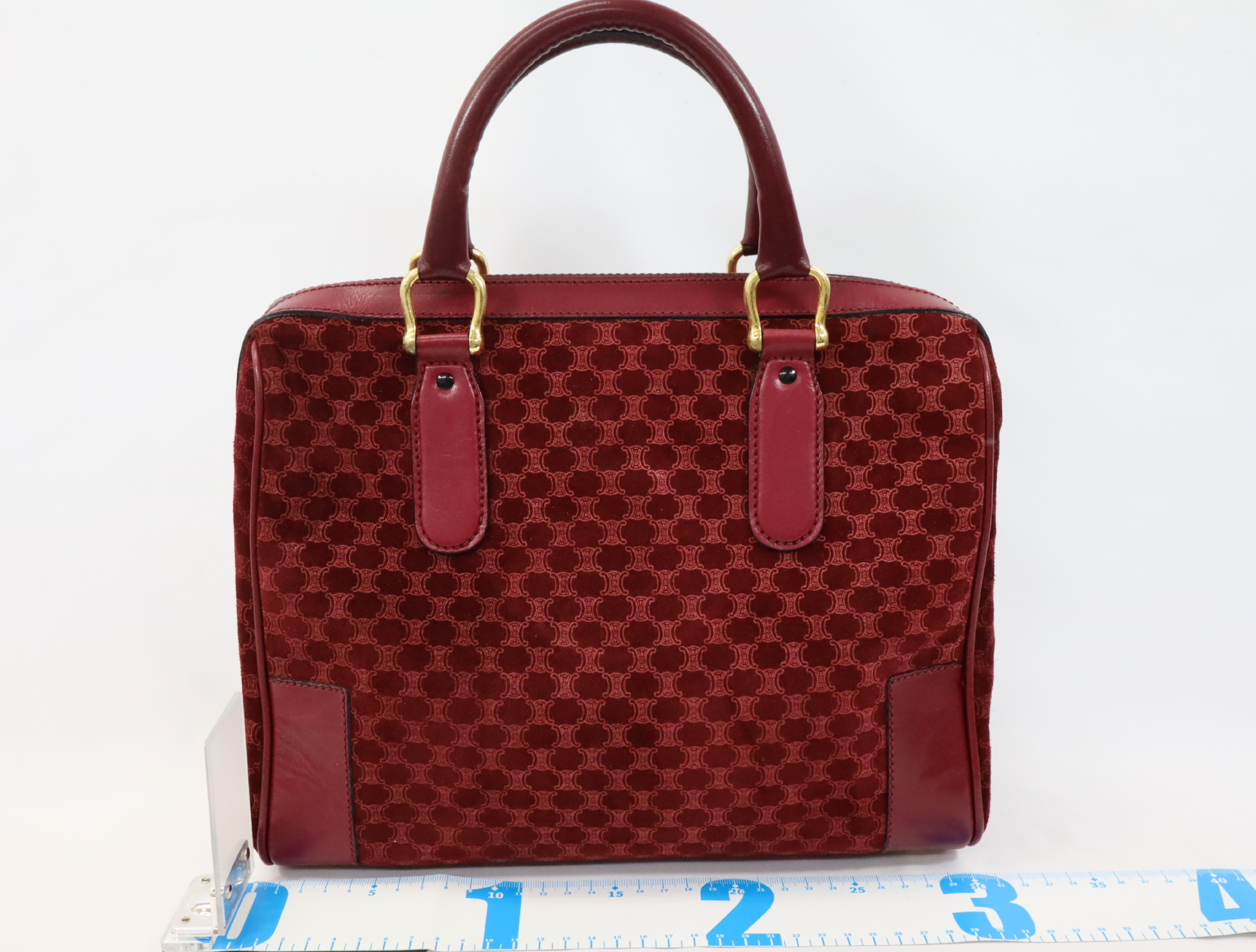 Vintage Handbag, Macadam Pattern, Suede Leather Handbag — view 2