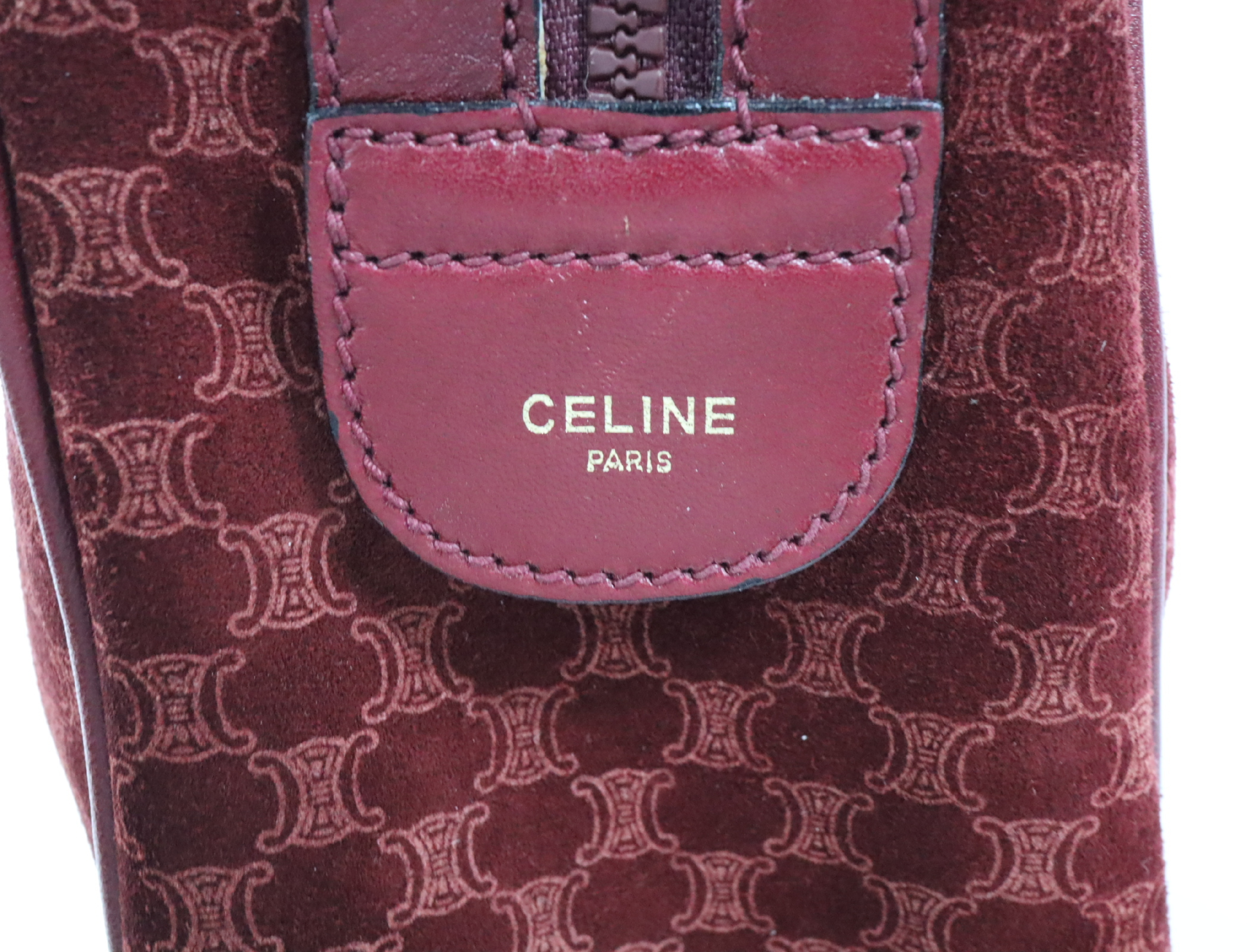 Vintage Handbag, Macadam Pattern, Suede Leather Handbag — view 12