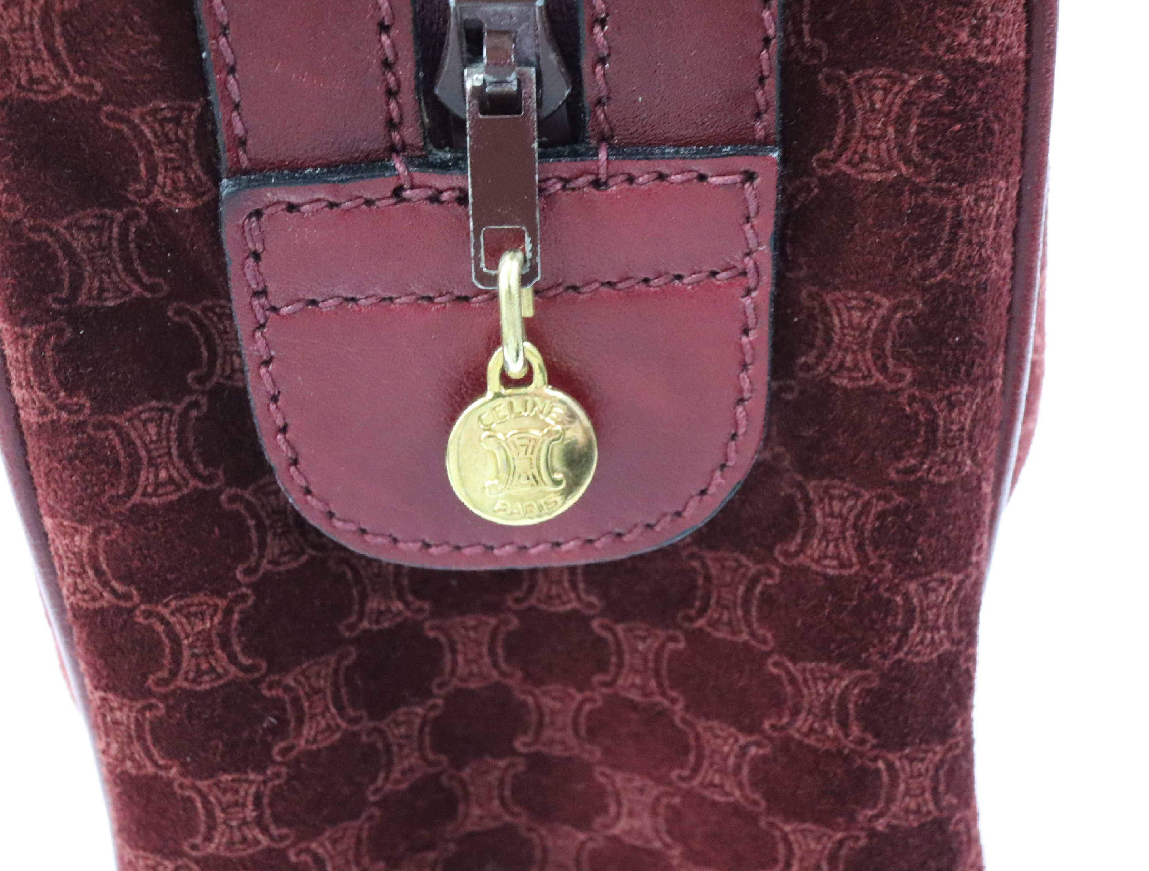 Vintage Handbag, Macadam Pattern, Suede Leather Handbag — view 13