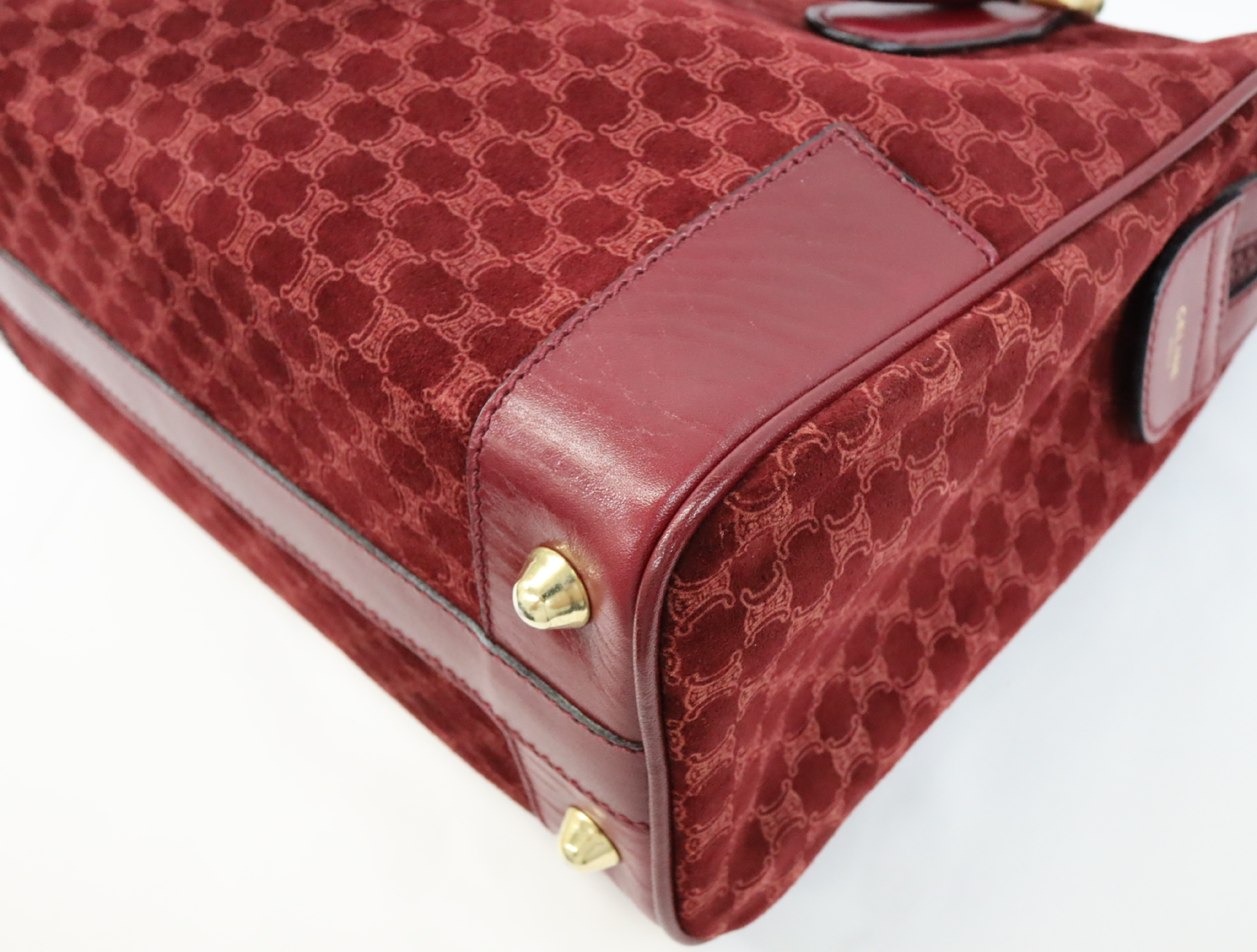 Vintage Handbag, Macadam Pattern, Suede Leather Handbag — view 6