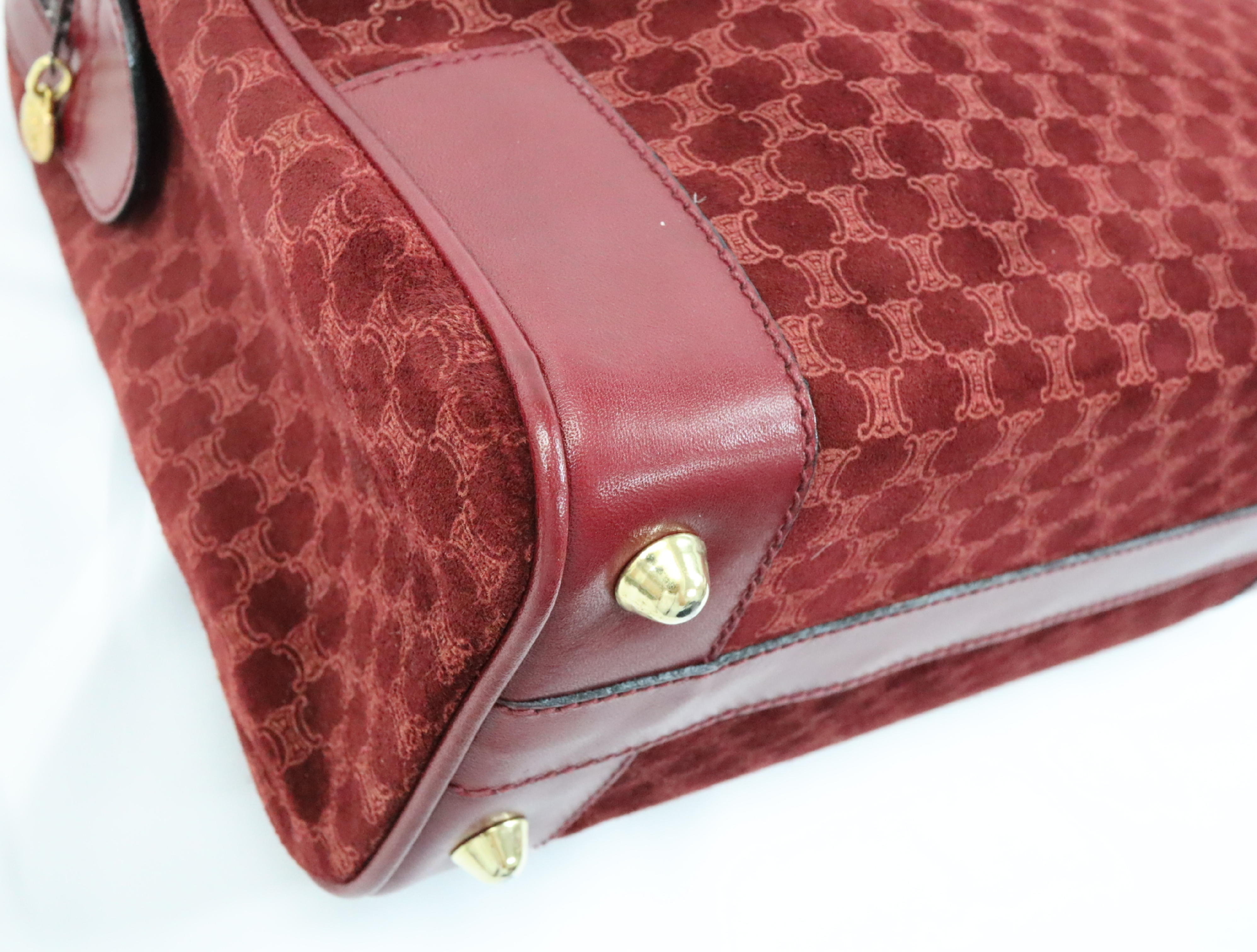 Vintage Handbag, Macadam Pattern, Suede Leather Handbag — view 7