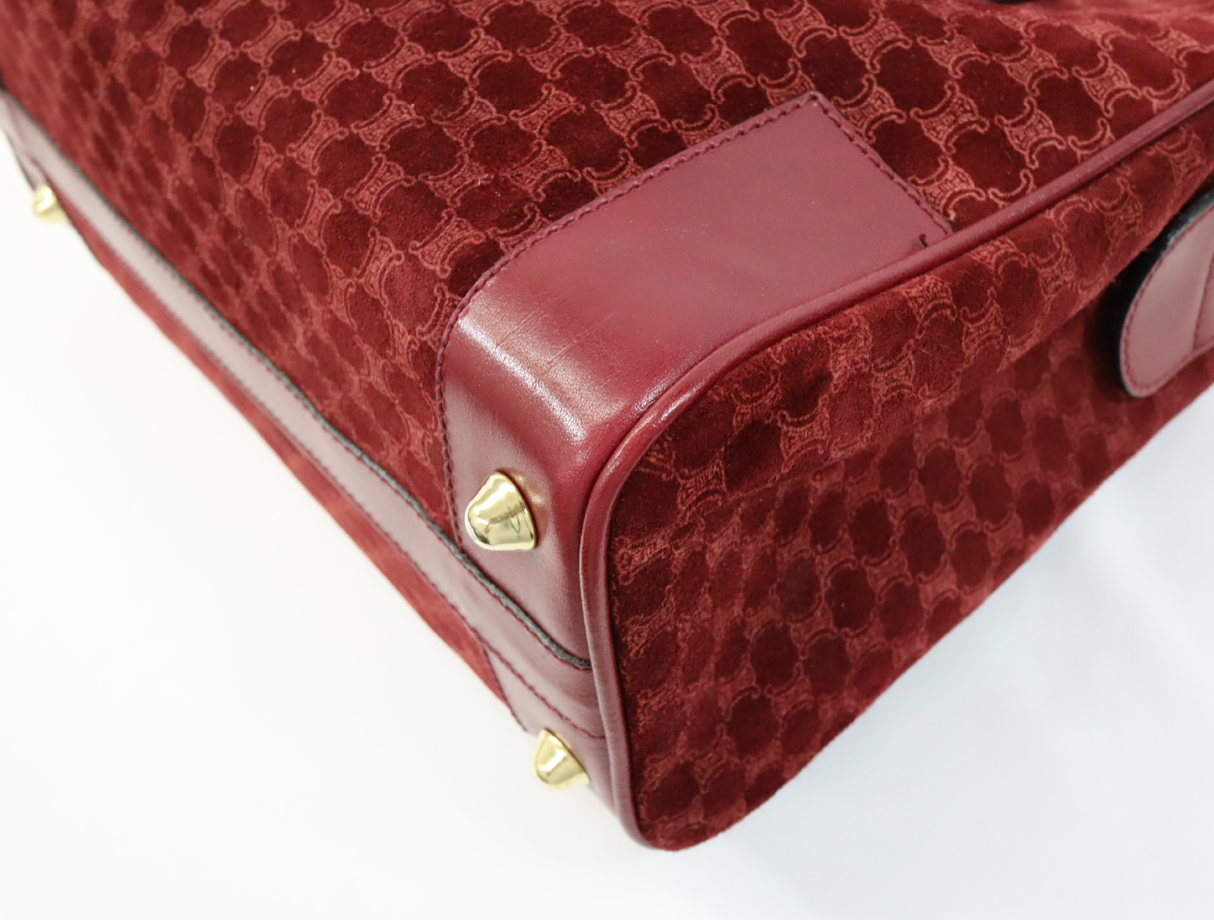 Vintage Handbag, Macadam Pattern, Suede Leather Handbag — view 8
