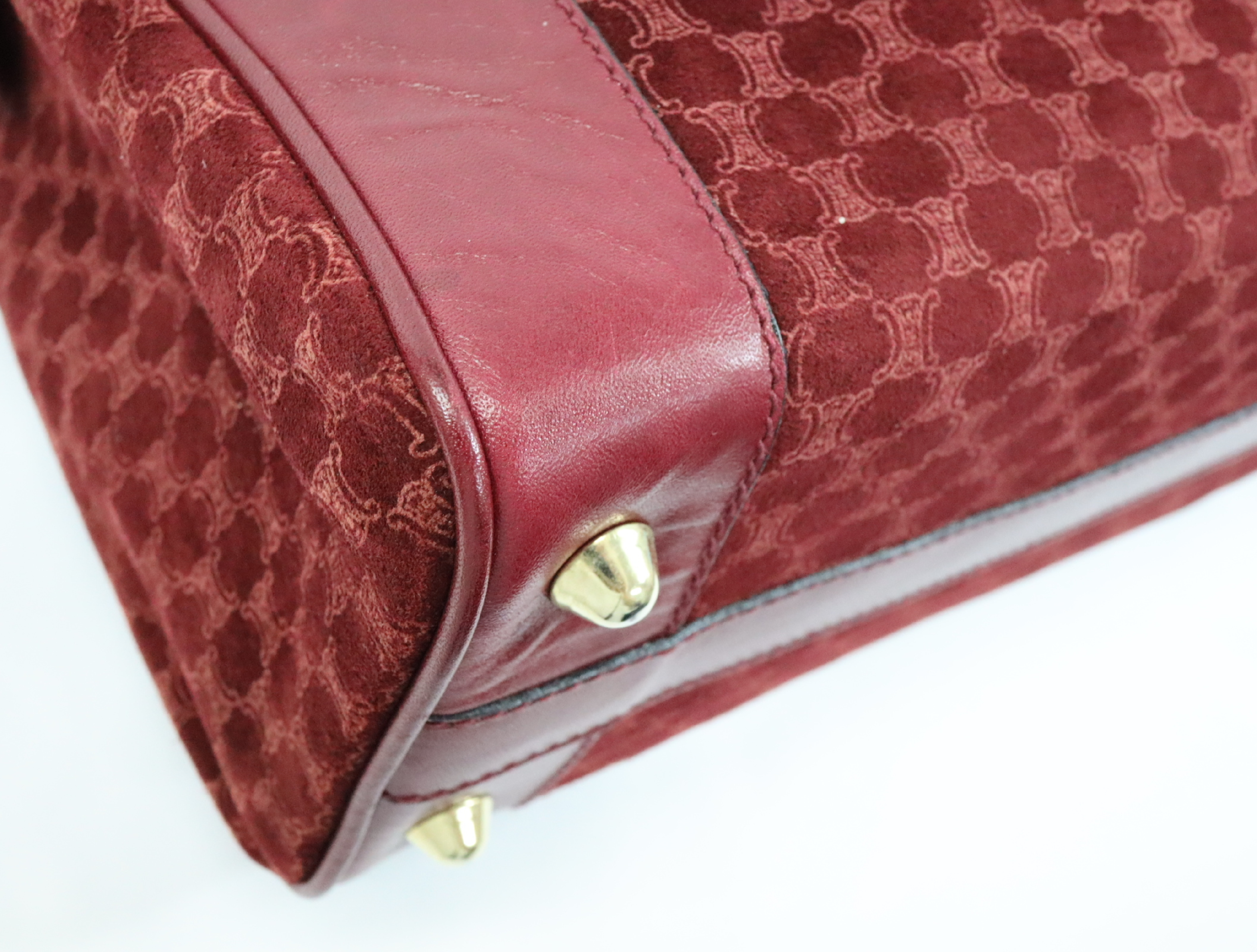 Vintage Handbag, Macadam Pattern, Suede Leather Handbag — view 9