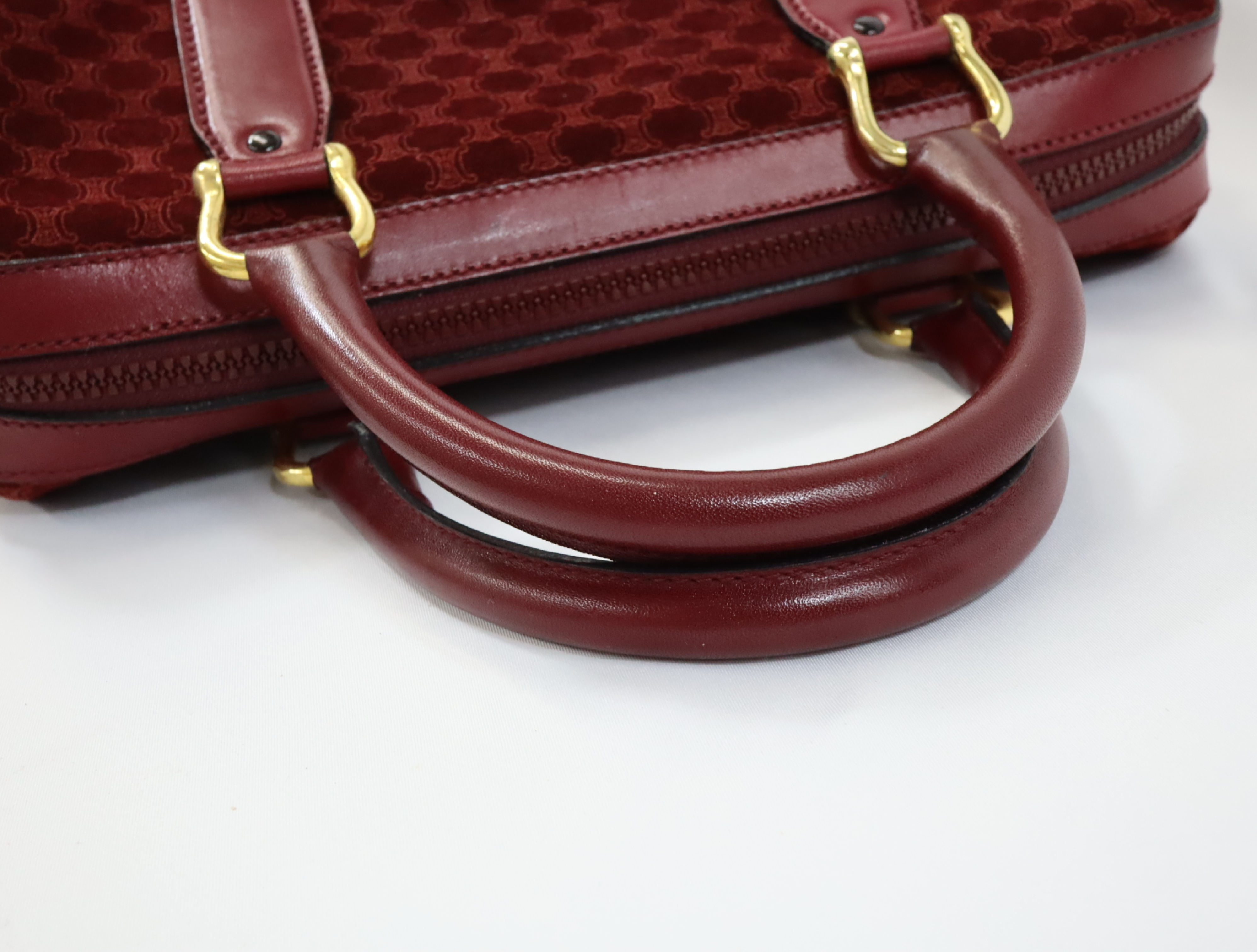 Vintage Handbag, Macadam Pattern, Suede Leather Handbag — view 10