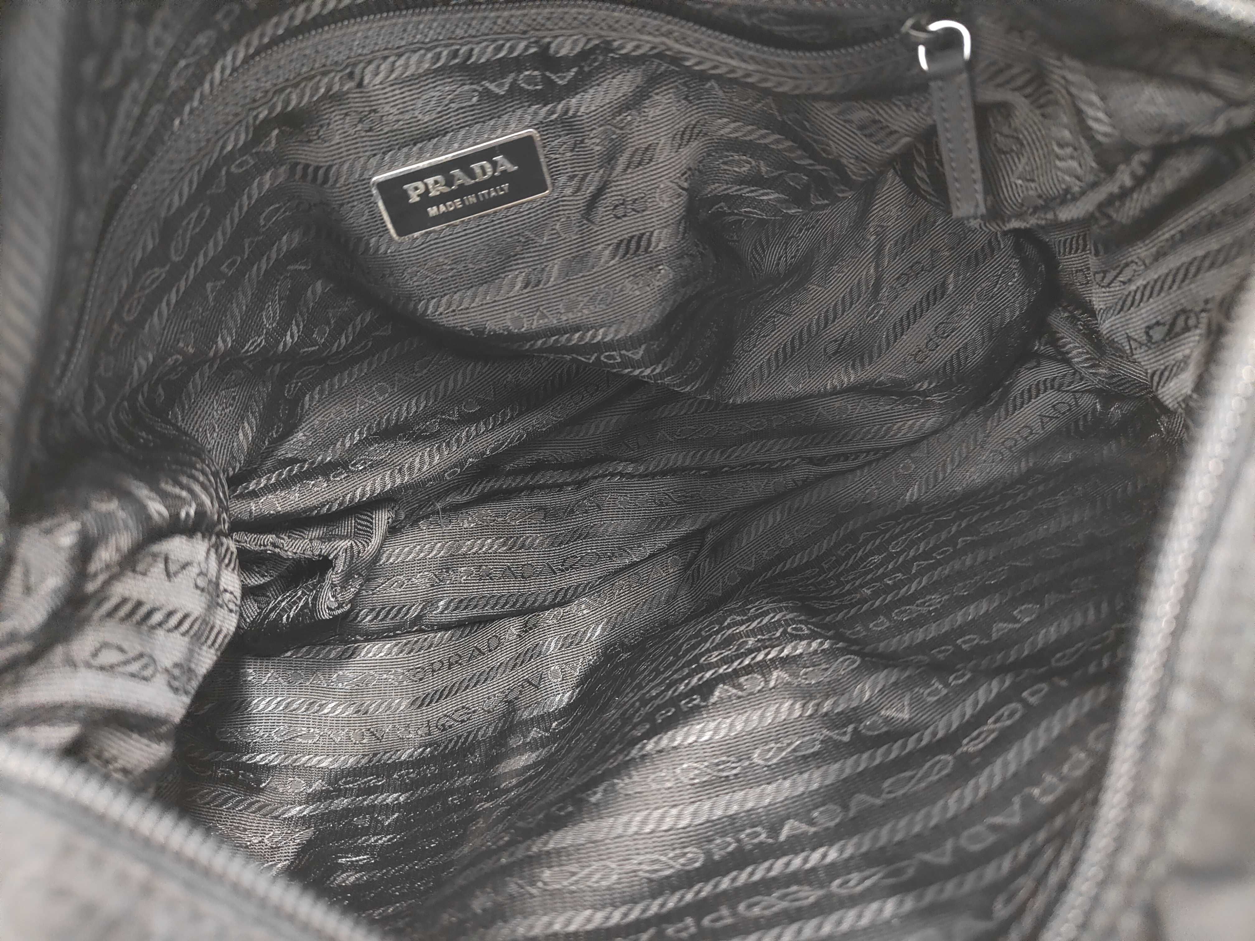 Triangle Logo Double Belt Tessuto Nylon Shoulder Bag — view 8