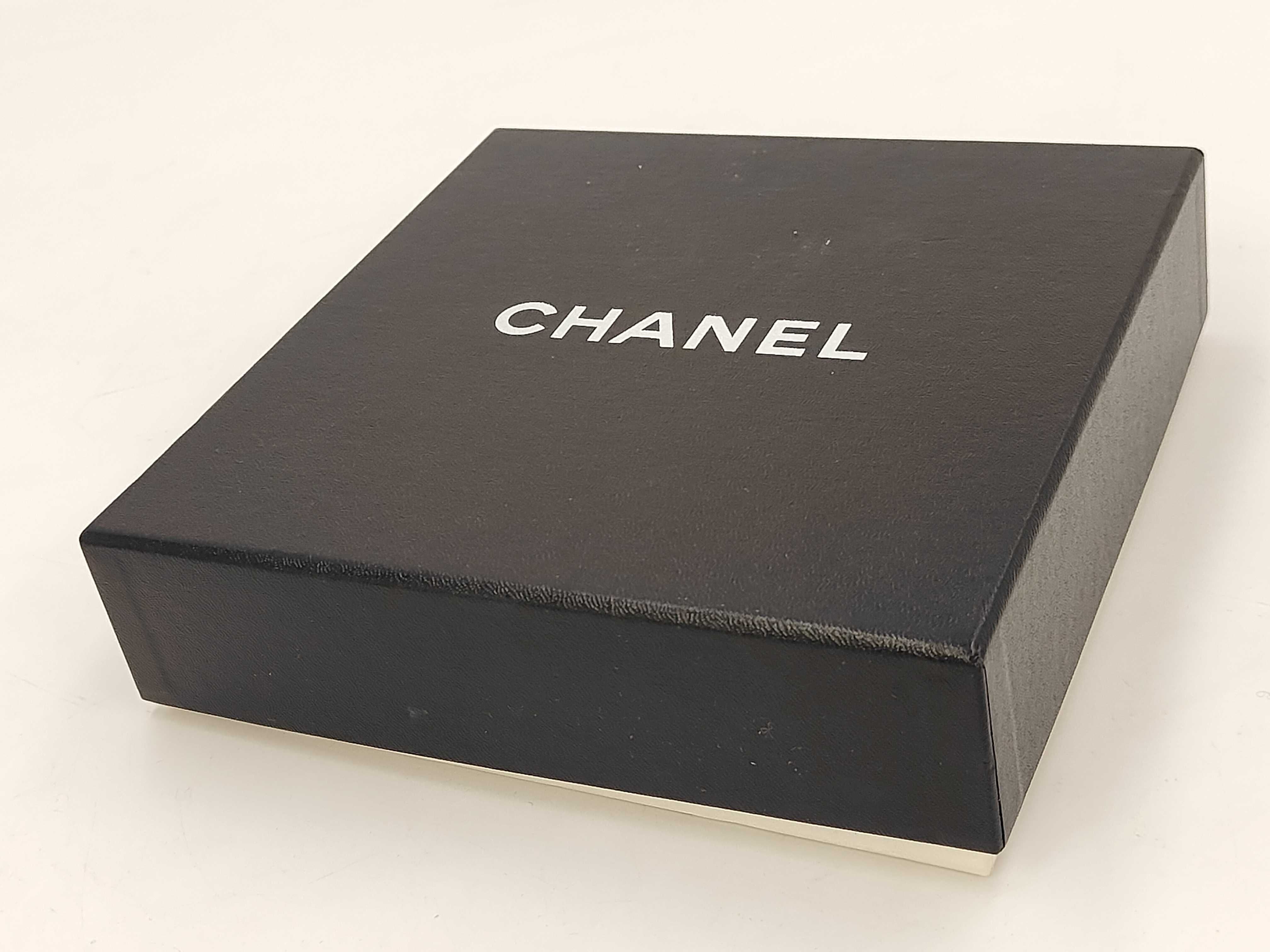 Gold Plated Leather Rhinestone Coin Necklace, Black, with Box. — view 8