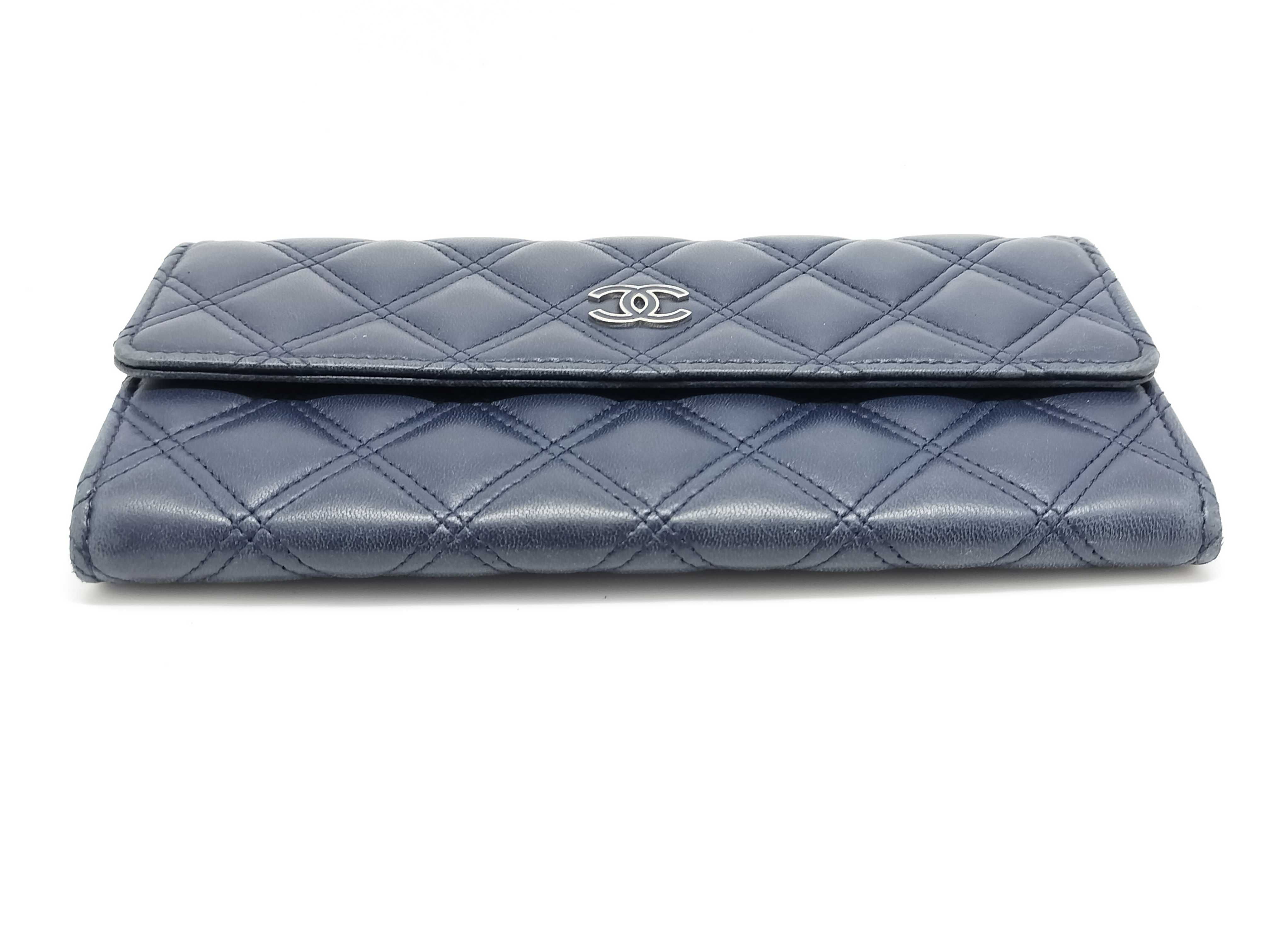Wild Stitch Long Wallet, Navy — view 4