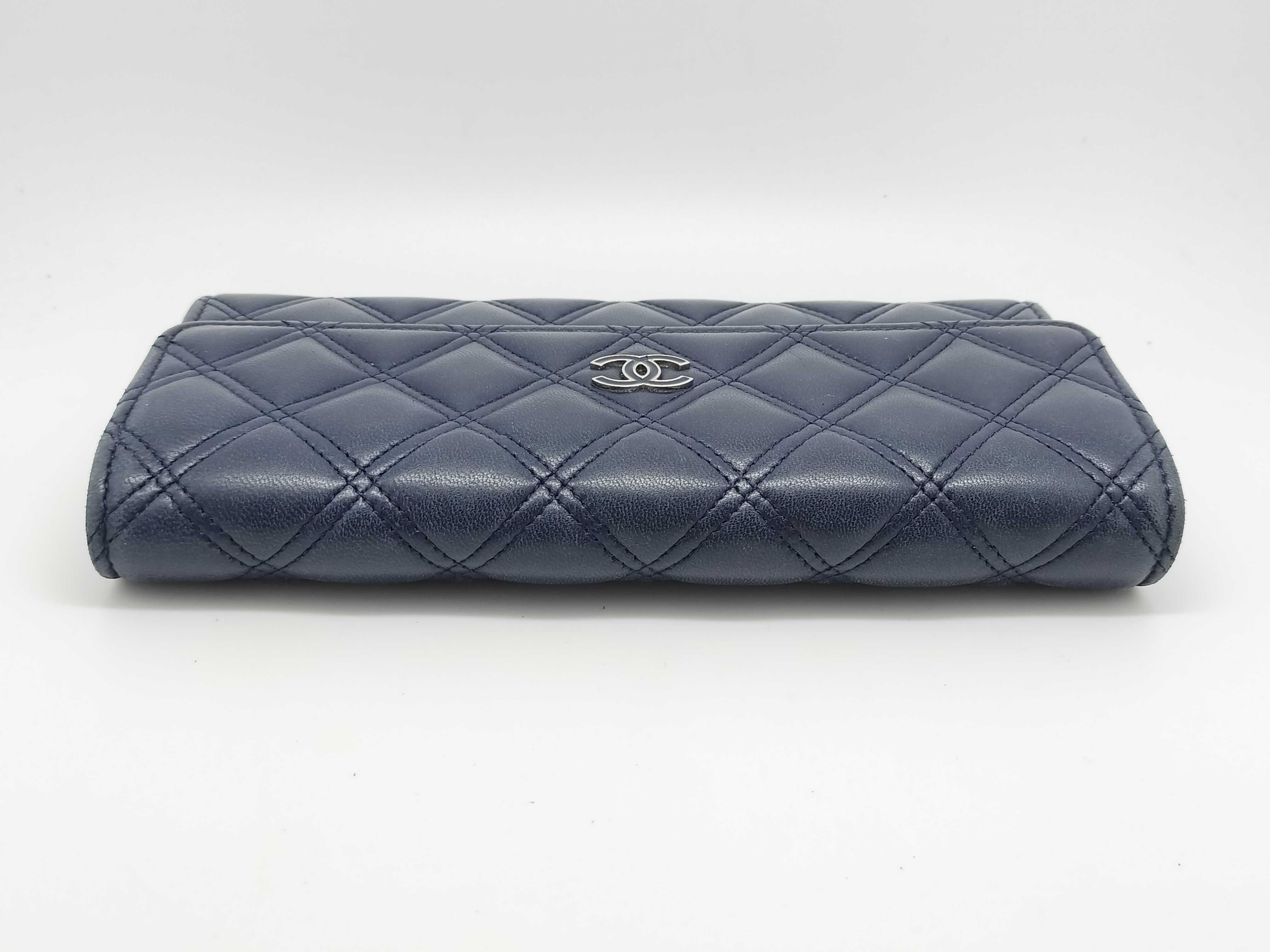 Wild Stitch Long Wallet, Navy — view 6