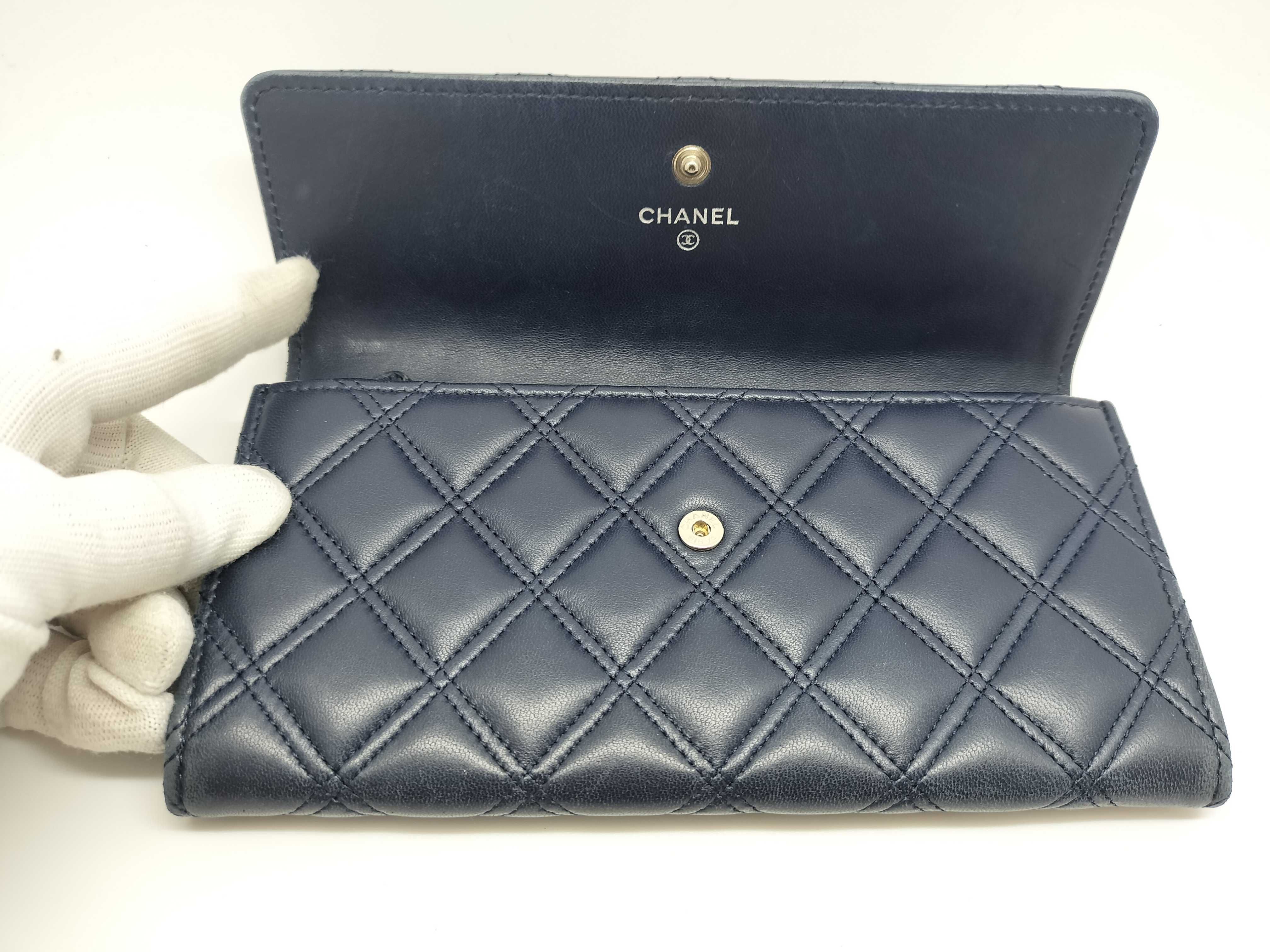 Wild Stitch Long Wallet, Navy — view 7