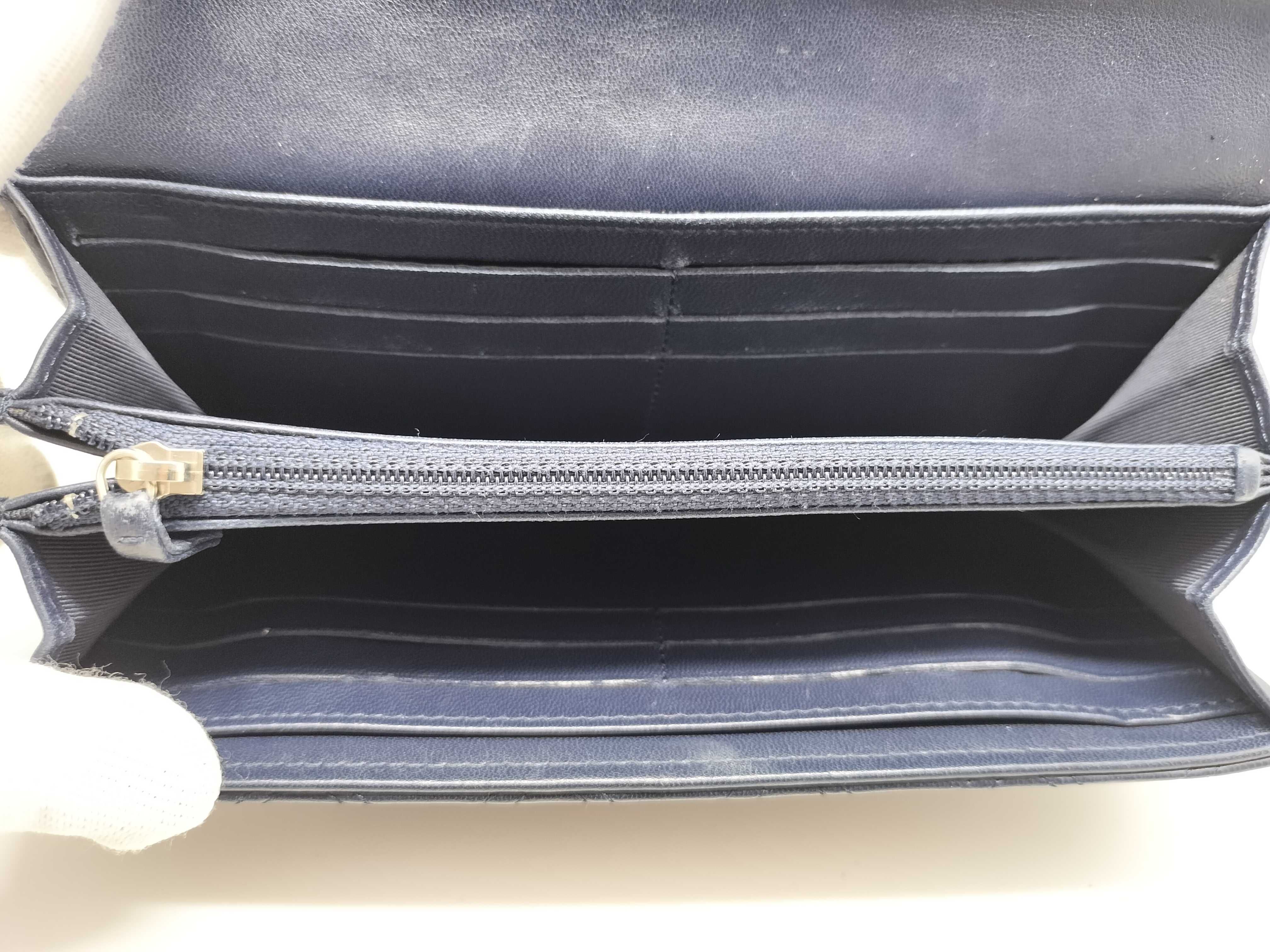 Wild Stitch Long Wallet, Navy — view 8