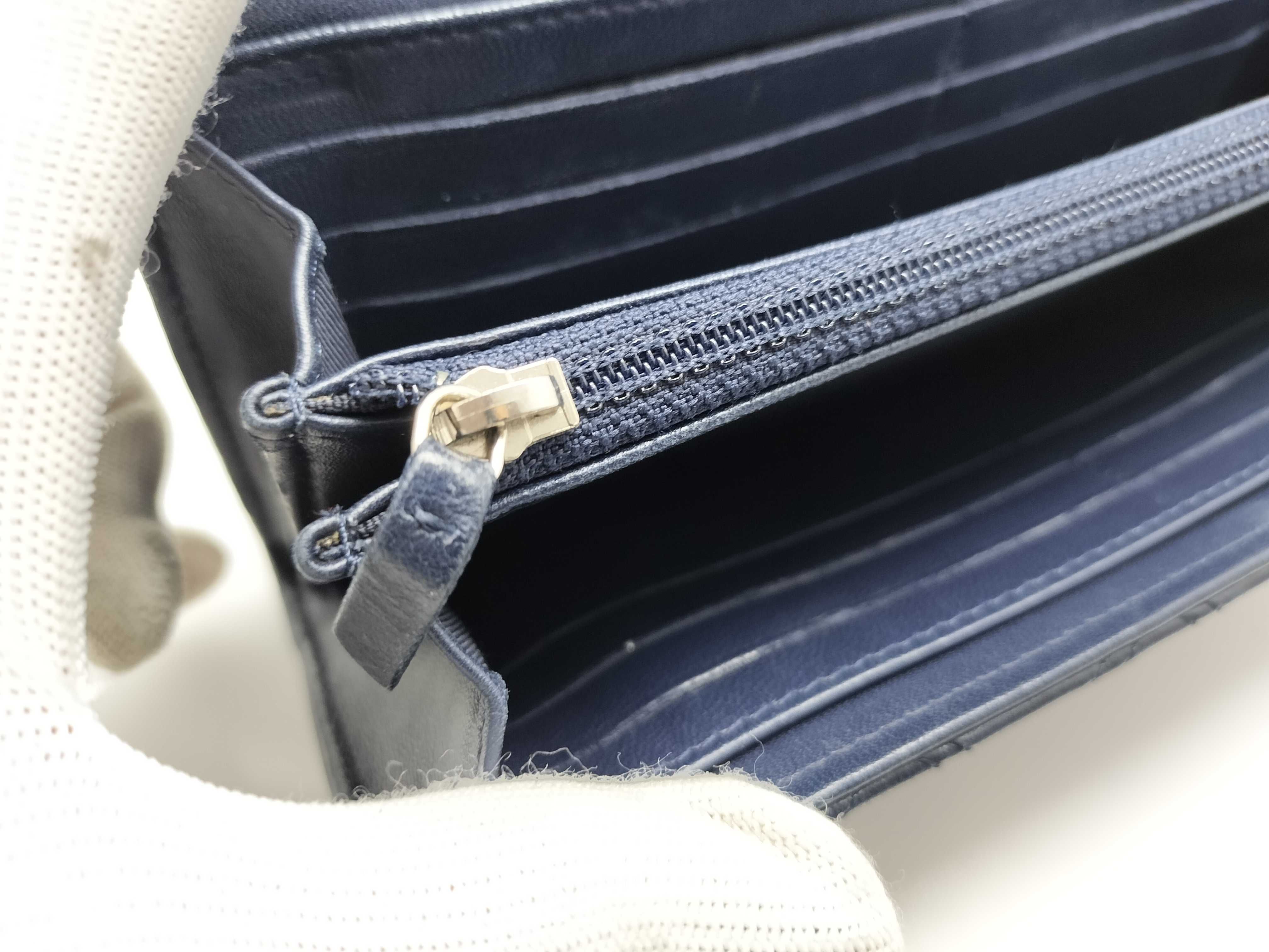 Wild Stitch Long Wallet, Navy — view 9
