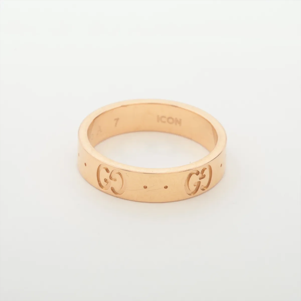 Icon Ring, 750 (PG), 3.4g, 7 initials, dents. — view 2