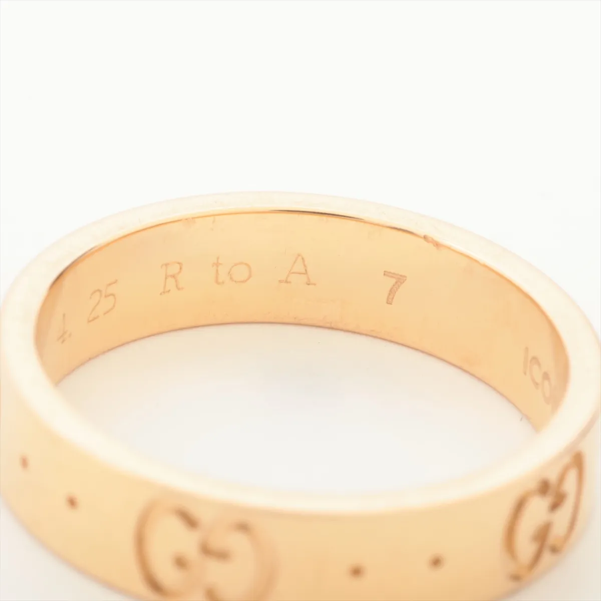 Icon Ring, 750 (PG), 3.4g, 7 initials, dents. — view 4