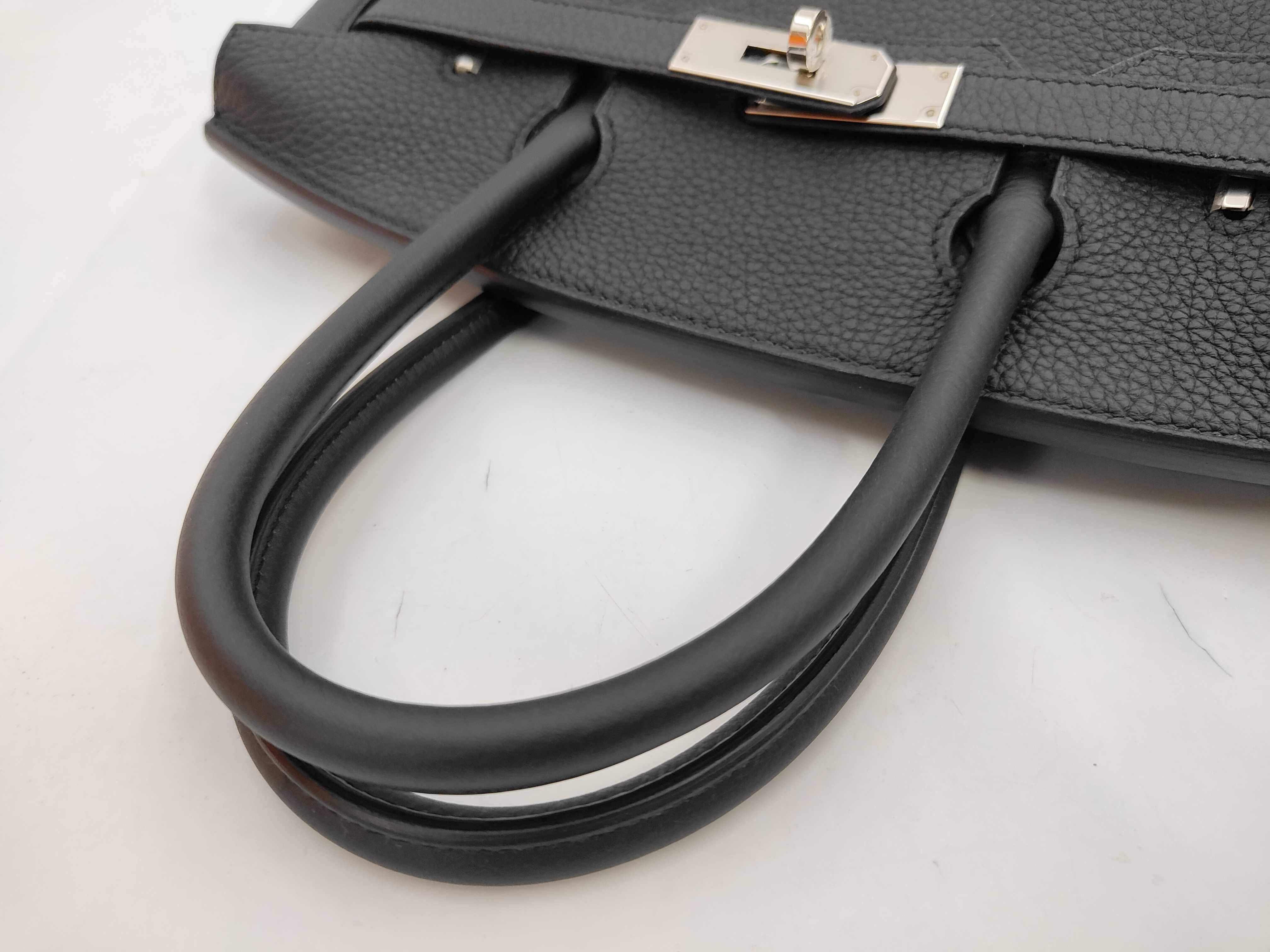 Birkin 30 Black, Silver Hardware, B Stamp Handbag — view 3