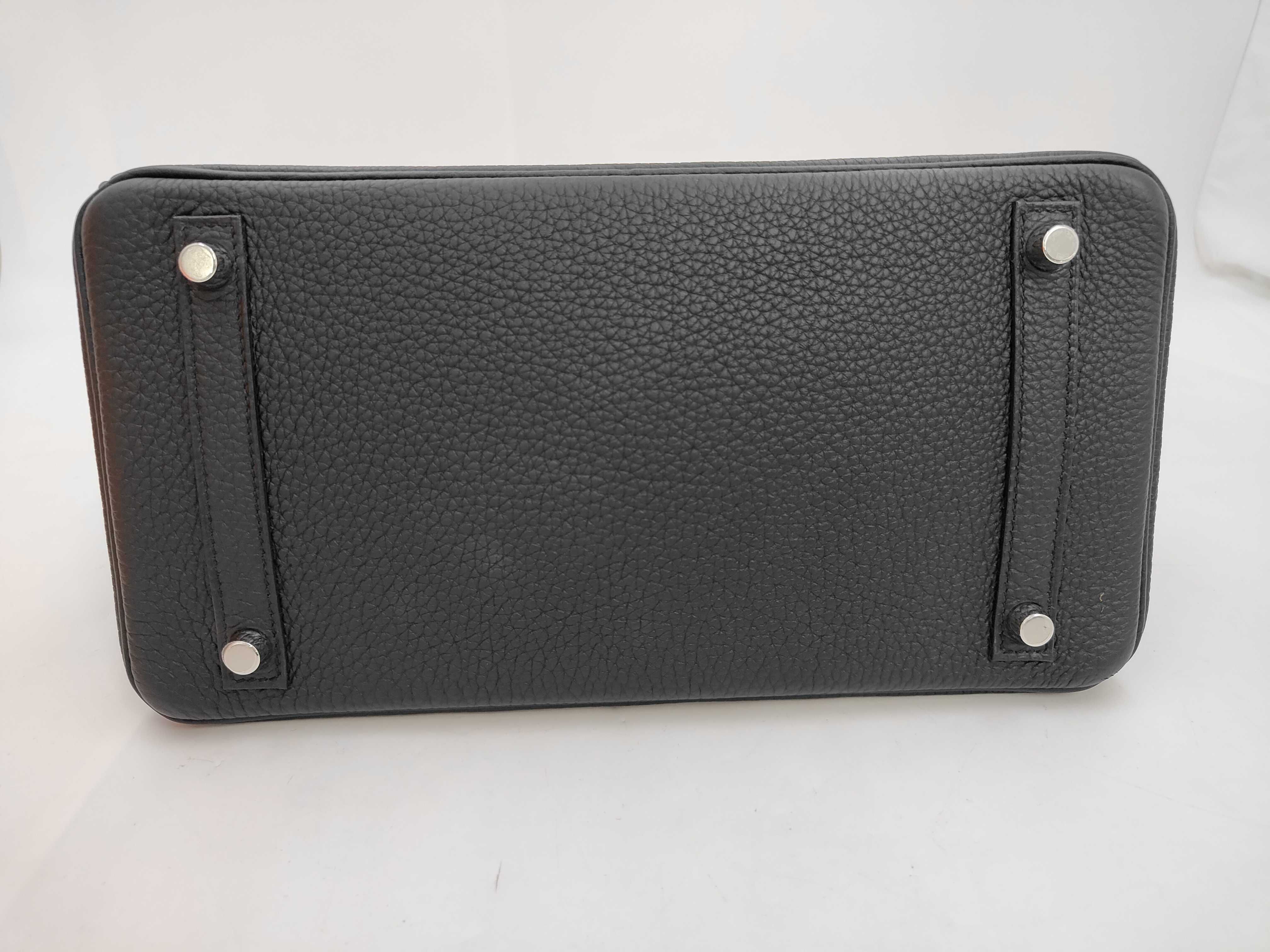 Birkin 30 Black, Silver Hardware, B Stamp Handbag — view 6